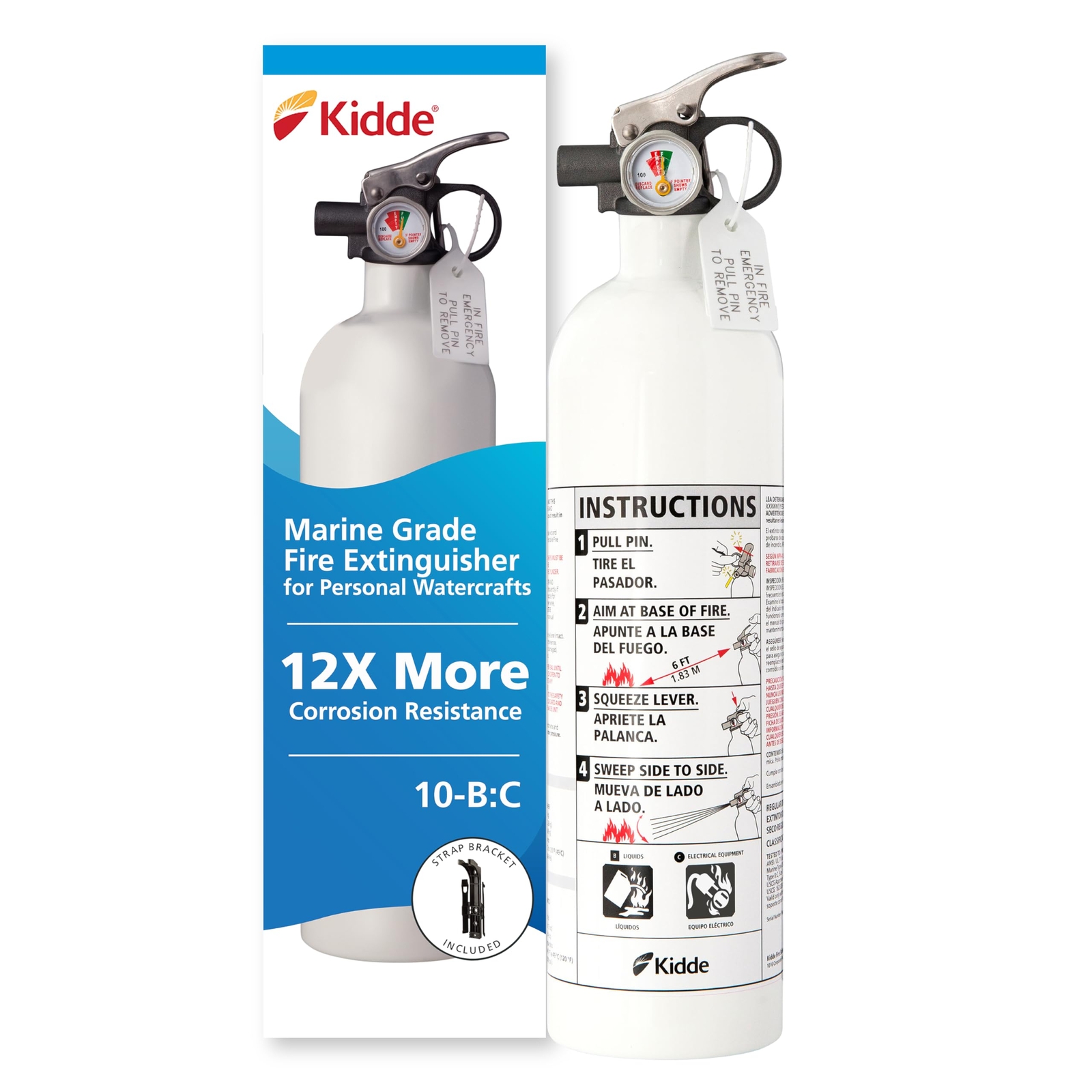 Kidde Mariner PWC Marine Fire Extinguisher 2lb Class B C for Boats Watercrafts