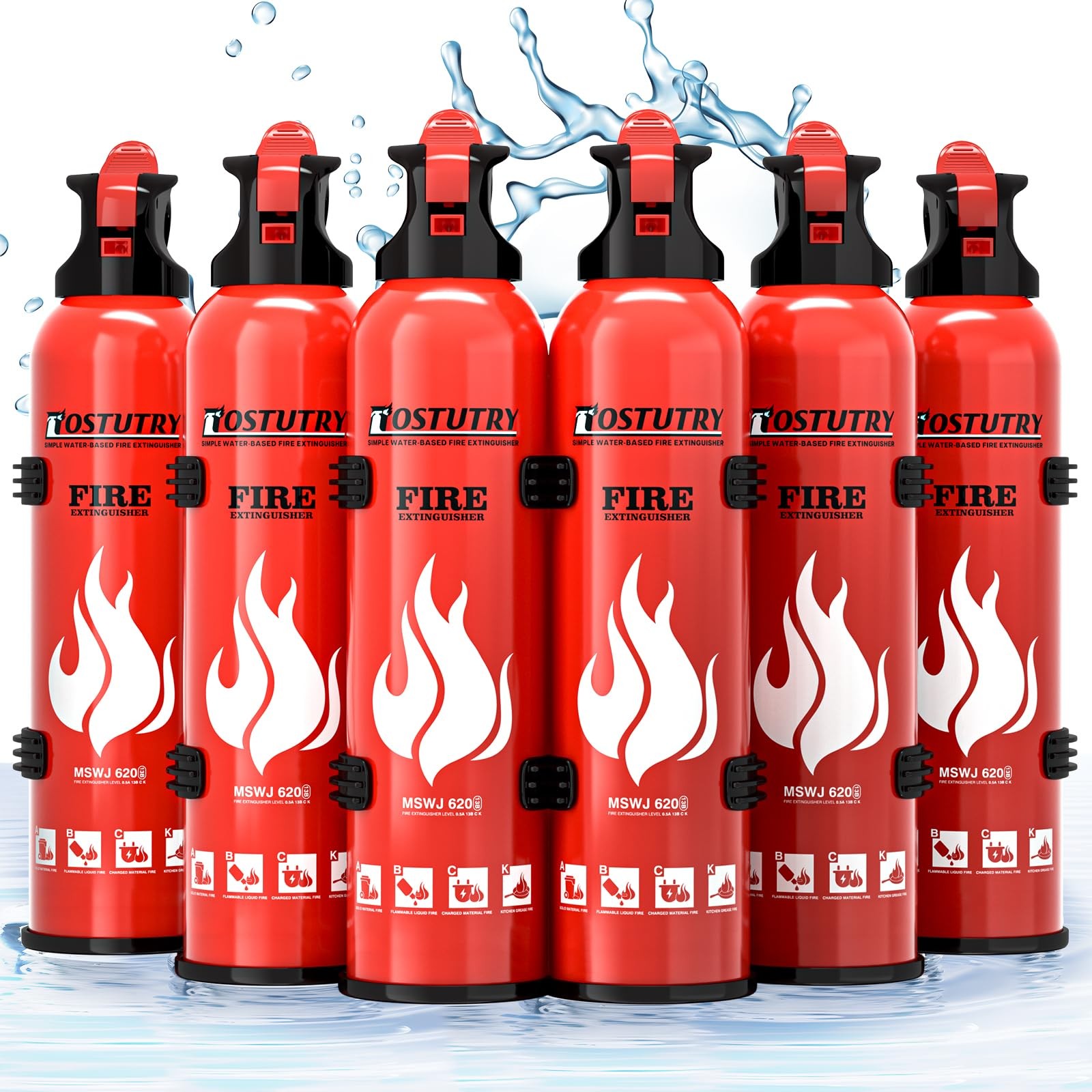 “8-IN-1 Portable Fire Extinguisher for Home, Car, Kitchen, Class A B C K Fire”