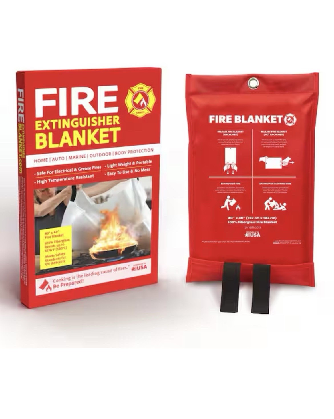 Silverback Fire Blanket Fireproof 40×40 In. Brand New Free Shipping (2 Pack)