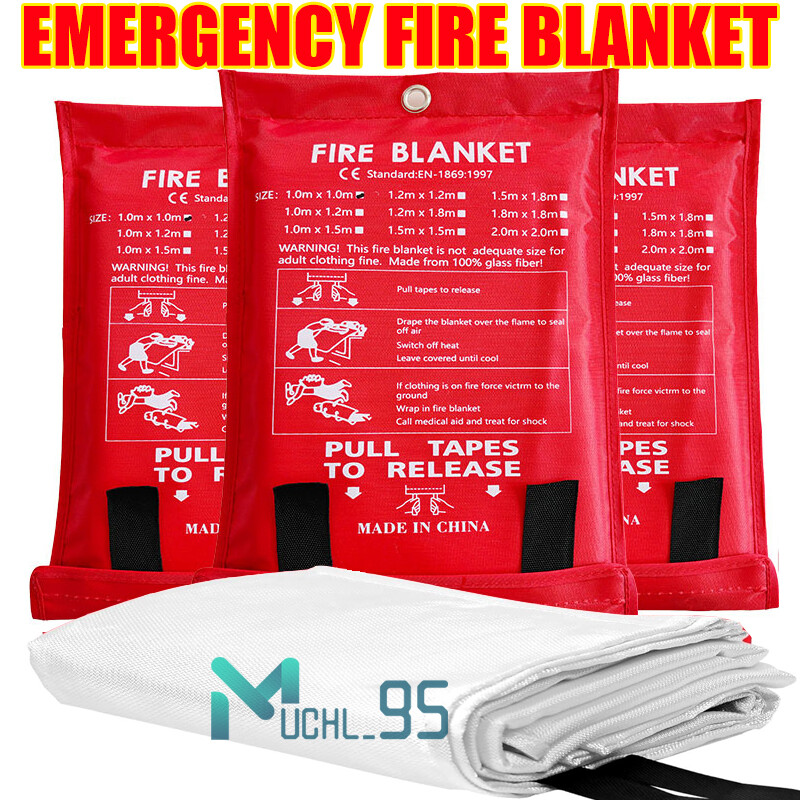 2-10X LARGE FIRE BLANKET Fiberglass Emergency Fire Suppression Blanket 59”x59”