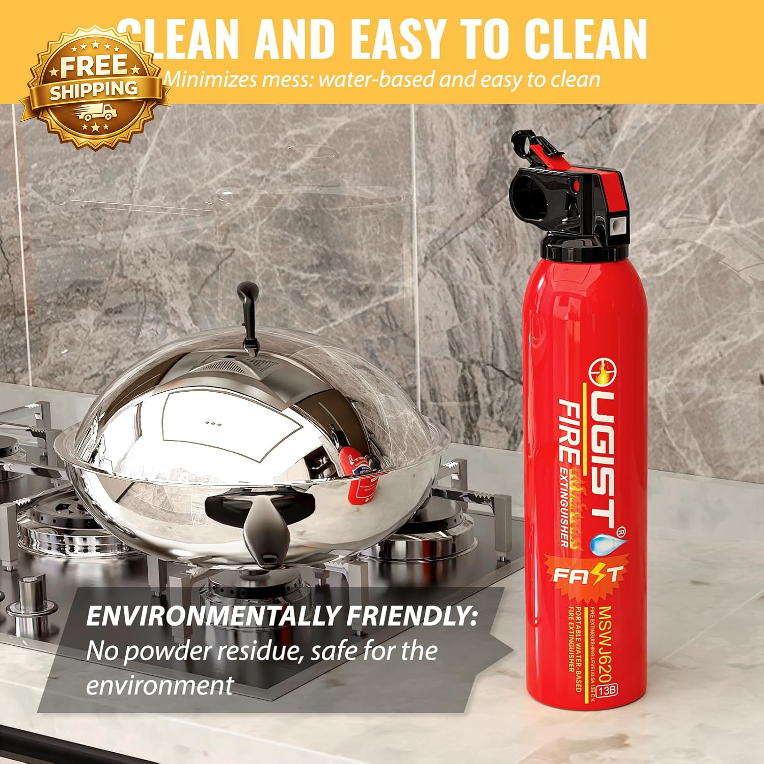 Small Portable Fire Extinguisher for Home and Car 21Oz Each 1 Pack Water
