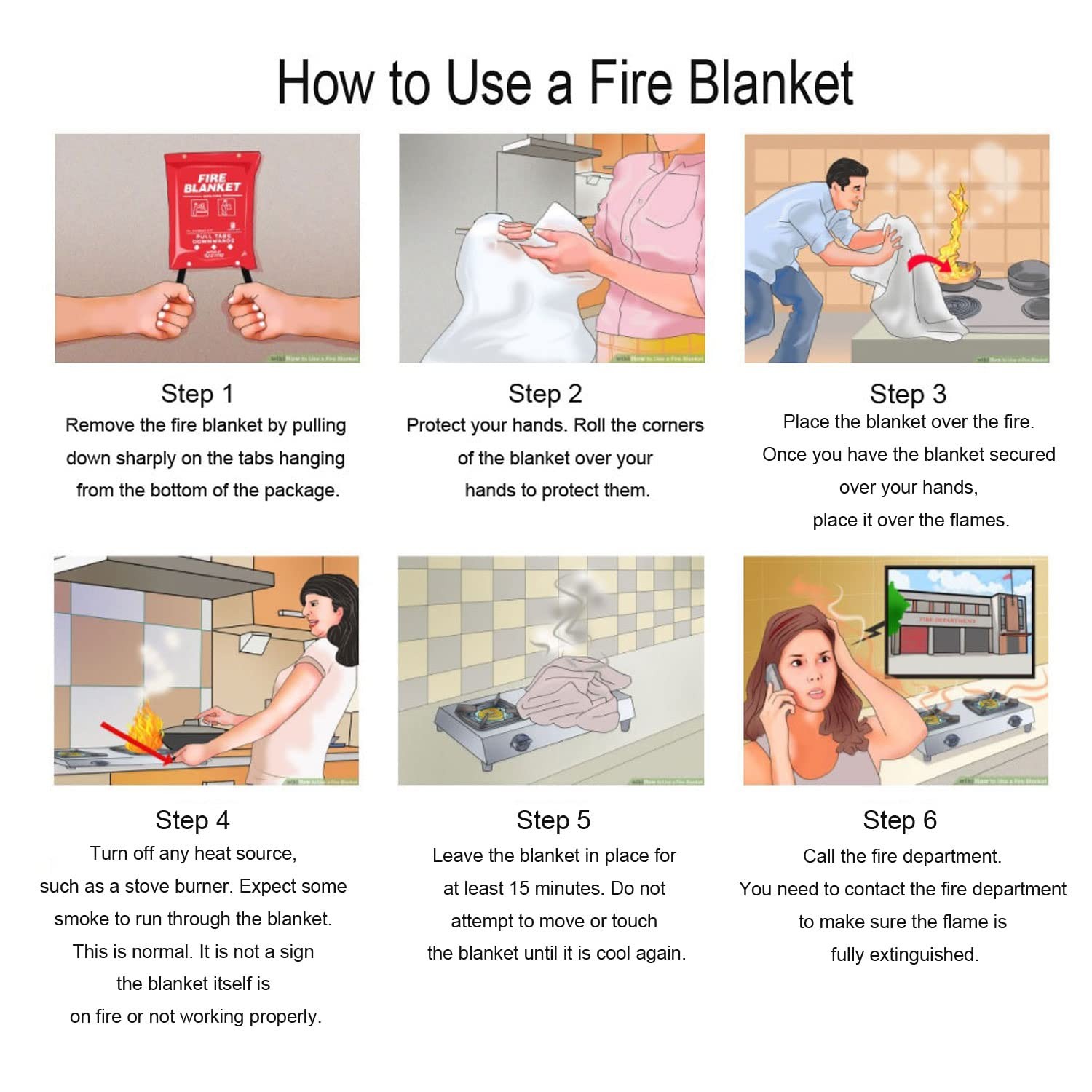 Emergency Fire Blanket for Home – 3.3ft x 3.3ft 4-Pack Fire Suppression Flame…