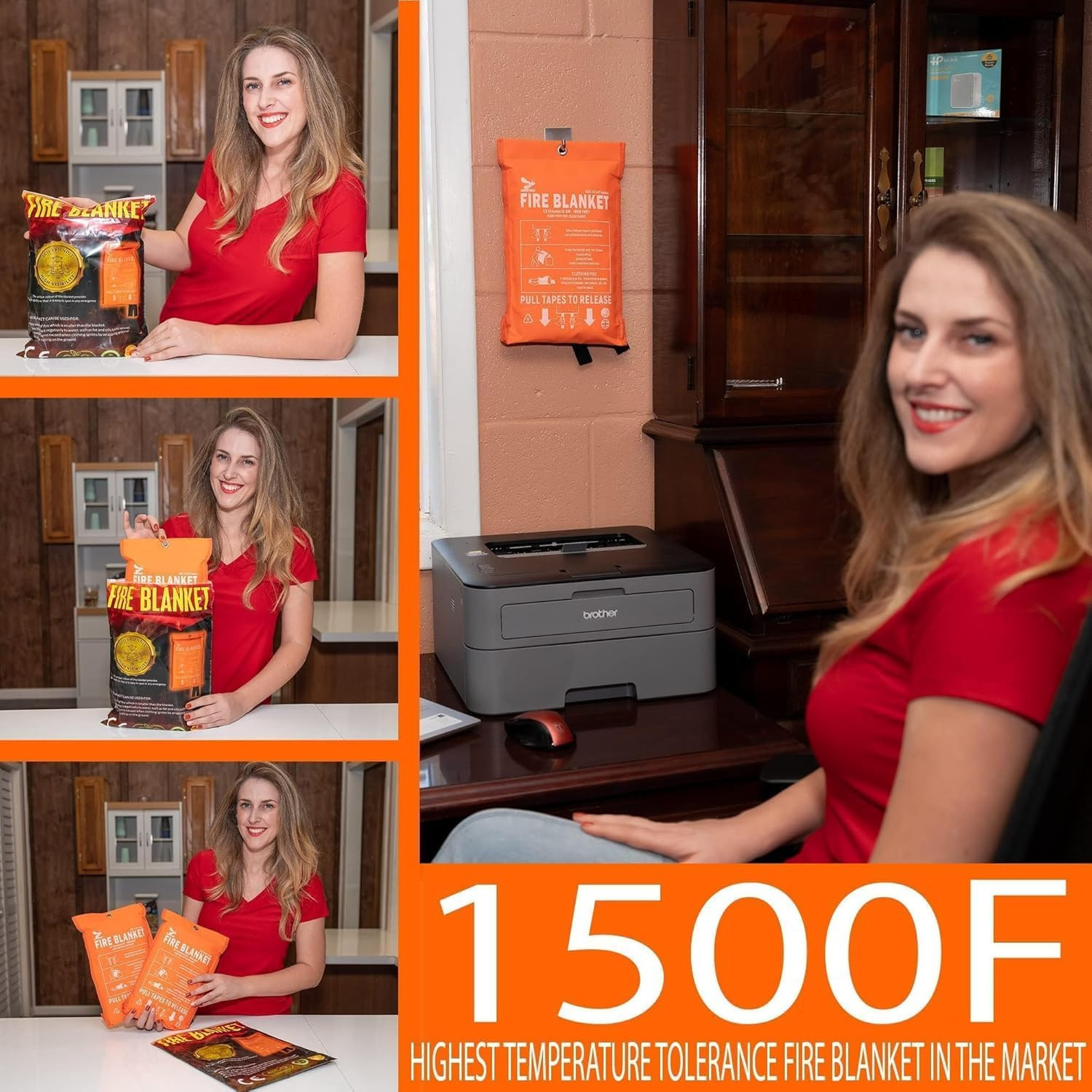 Fire Blanket – 1500F CE Certified Emergency Fire Blanket for Home and Kitchen. 5