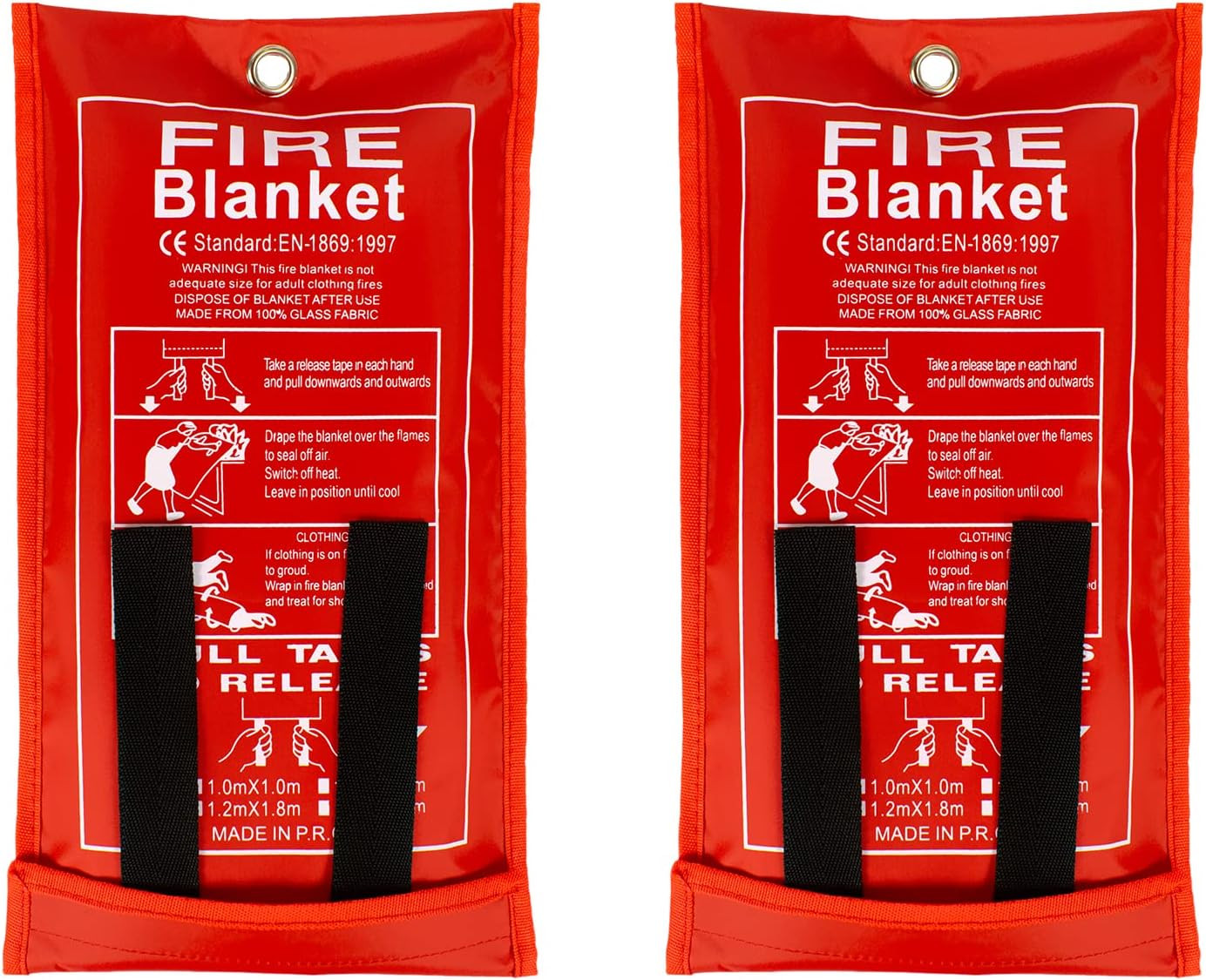 FLASLD Fire Blanket for Home, Fiberglass 3 ft x 3 – 2 Pack, White