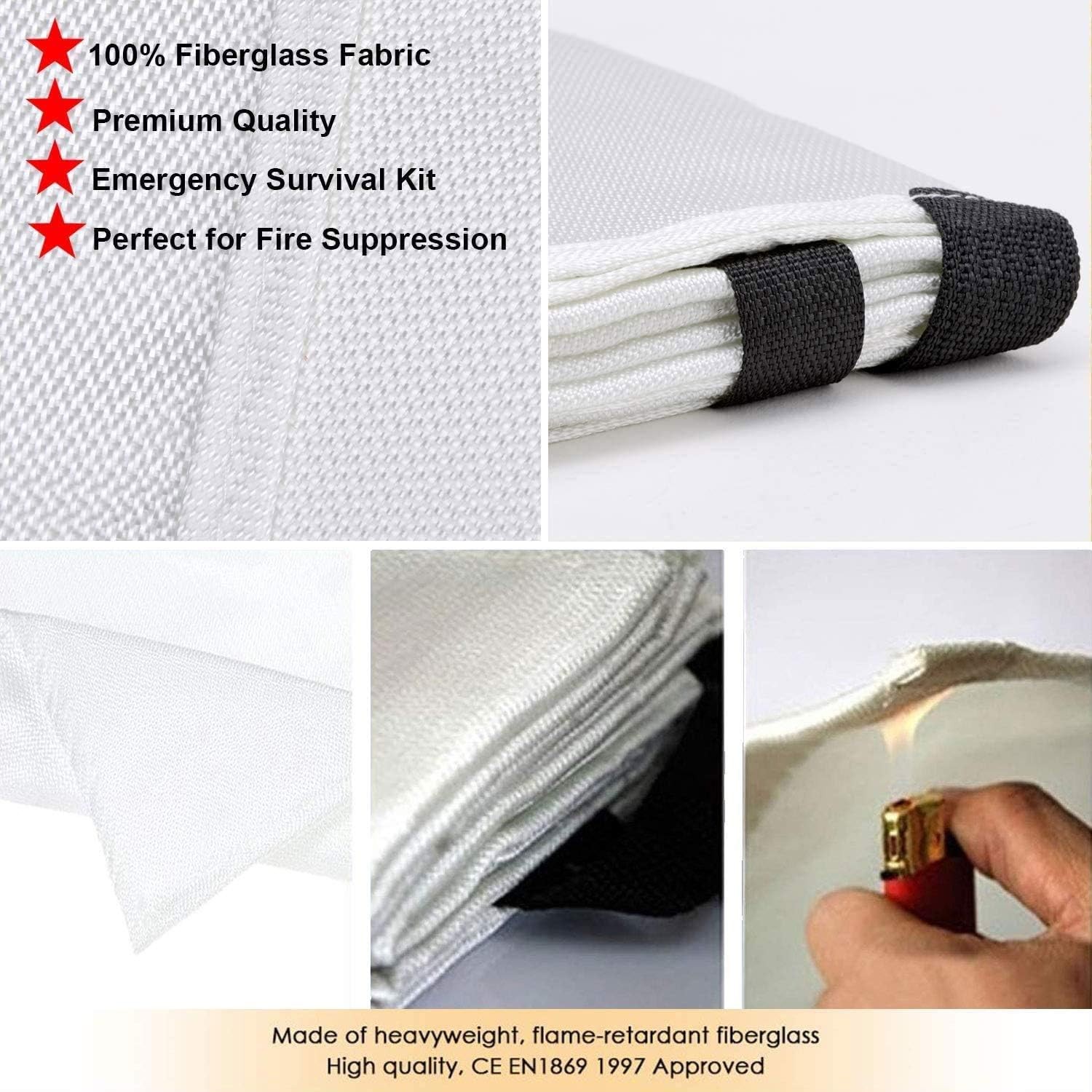 Fire Blankets Fire Retardant Blankets 4 Pack Fiberglass Fire Suppression Blan…