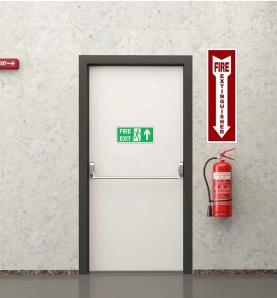 Fire Extinguisher Signage Set – 6 Durable Waterproof StickOn 4″x12” Glow in Dark