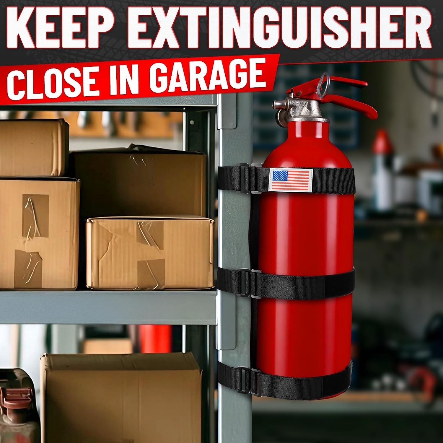 Patriotic Fire Extinguisher Mount for Vehicles – Quick Release, No-Drill, for…
