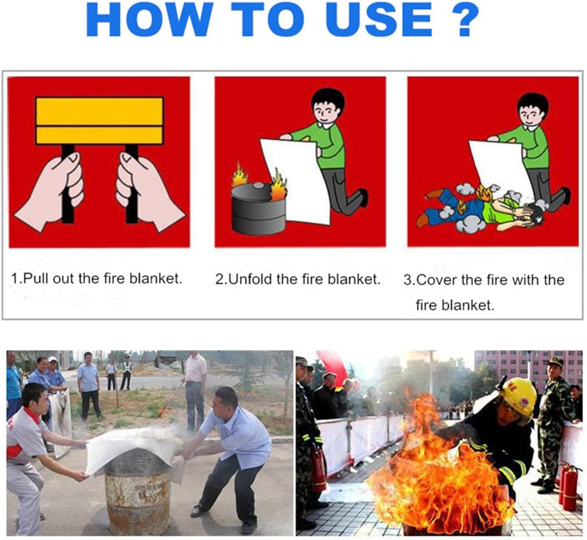 Fire Blanket – 2 Pack, Fire Suppression Blanket for Home and Kitchen, 40” X 40”,