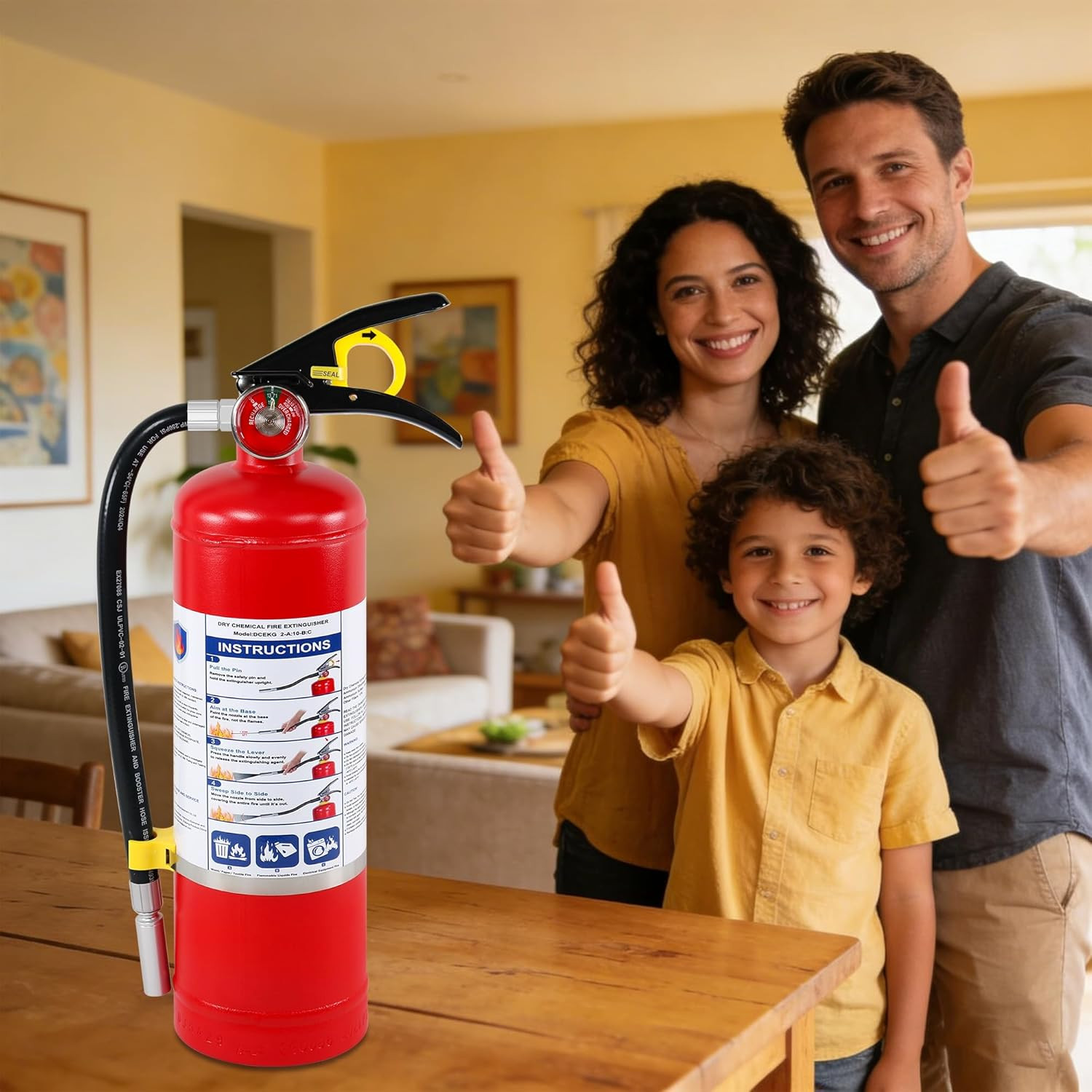 ABC Dry Chemical Fire Extinguishers, 5 lb 2a10bc Fire Extinguisher for Home, Bus