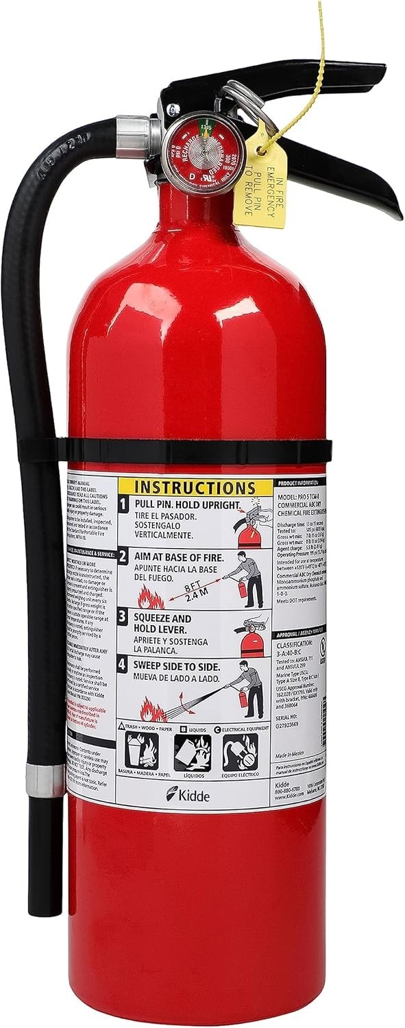 Kidde Fire Extinguisher for Commercial Use, 3A40BC 9 Lbs Refillable Pro340