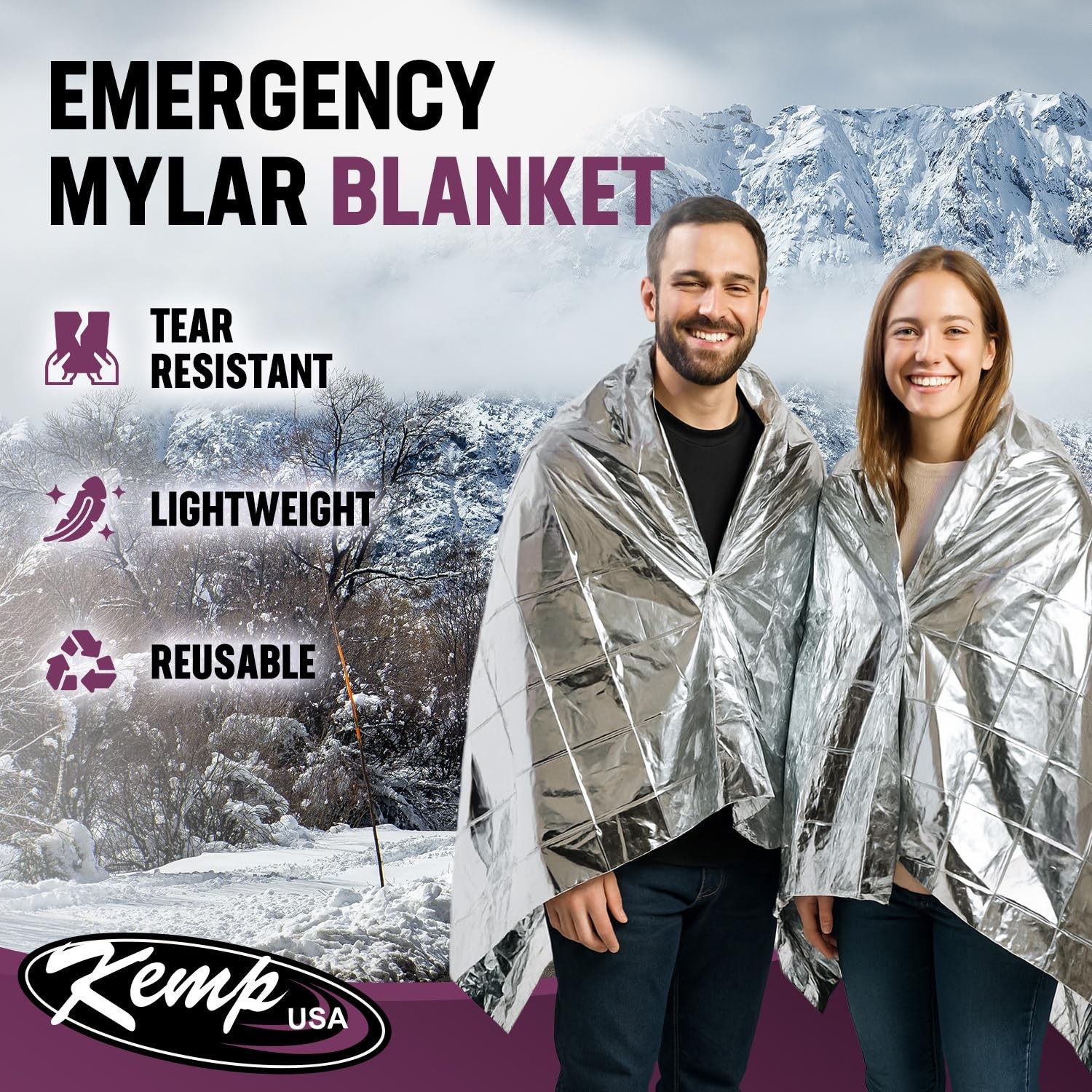 Emergency Mylar Blanket Pack of 25 Lightweight Thermal Reflective Survival Bl…
