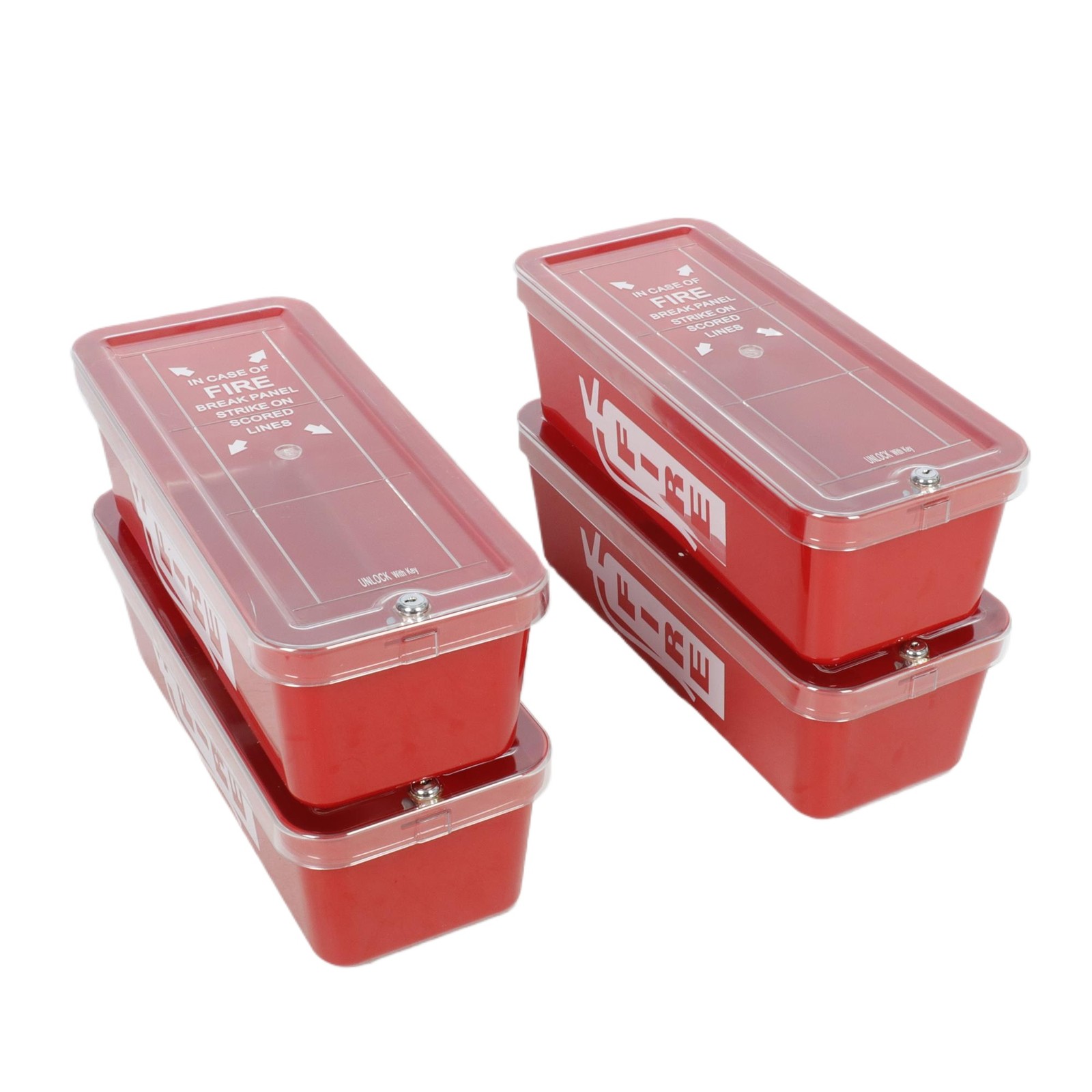 Fire Extinguisher Cabinets Box Red Plastic ABS Cover Case for 5LB 4pcs/Pack