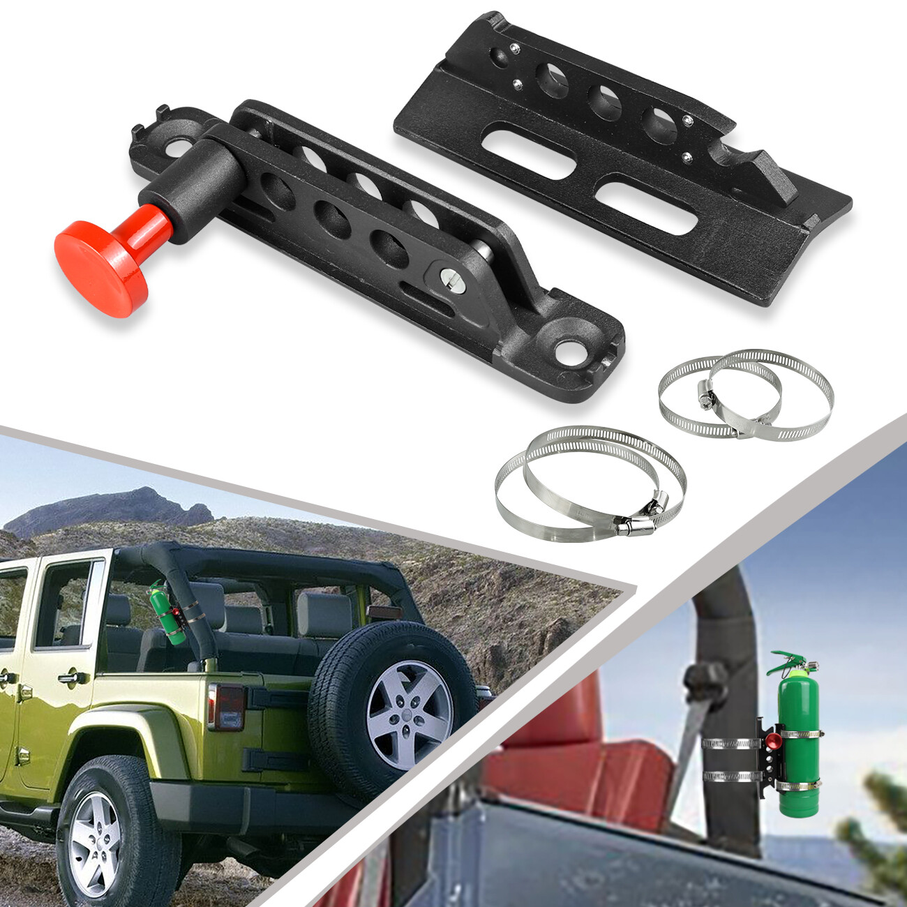 Car Fire Extinguisher Mounting Bracket Compatible with Polaris RZR Ranger