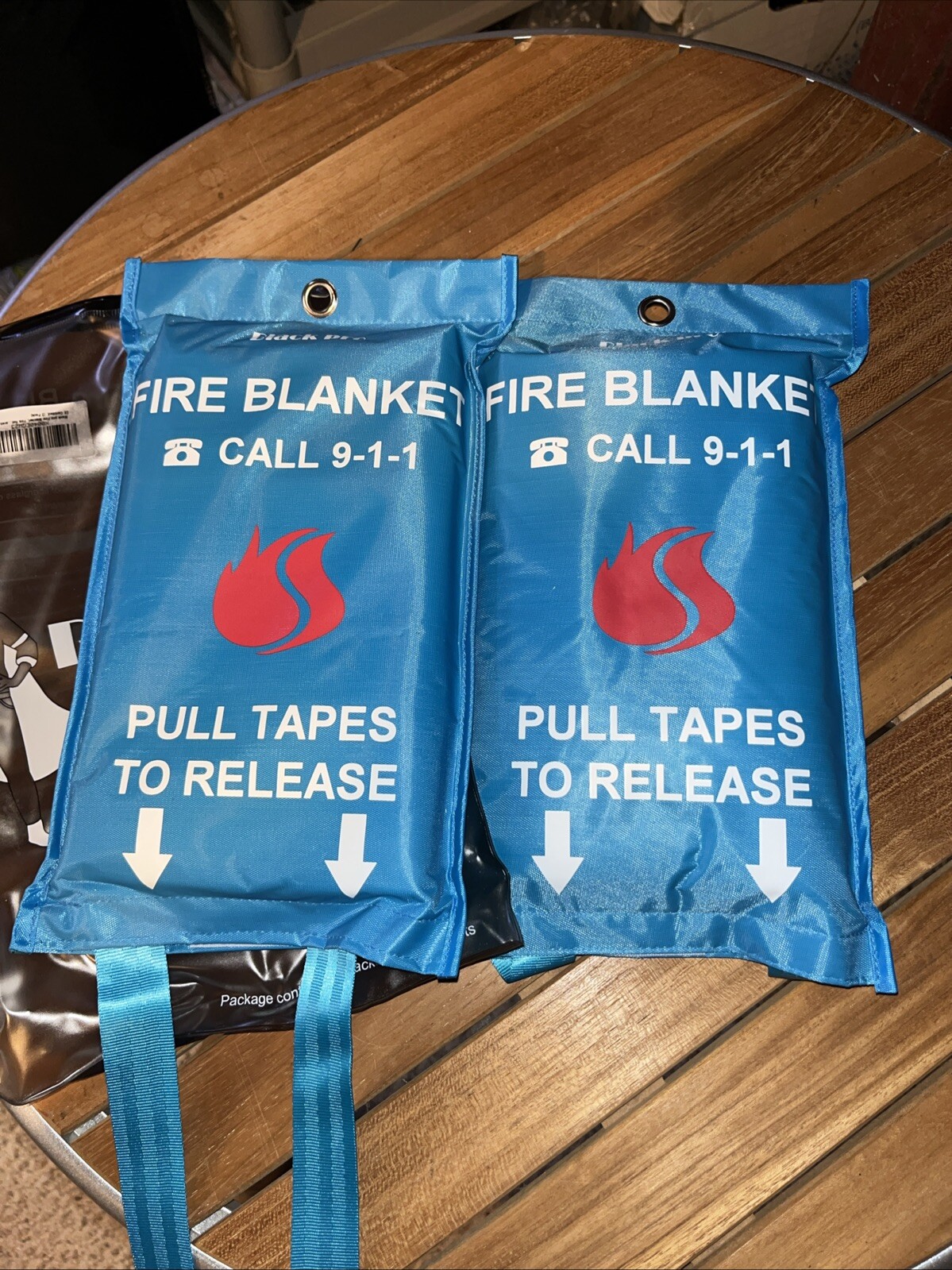 Black Pro Fire Blankets 2 pack Size 1.0M X 1.0M NWT