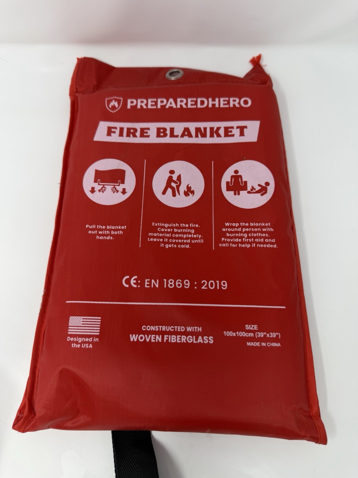 NEW Prepared Hero Fire Blanket 39″×39″ Fiberglass Home Emergency Safety Blanket