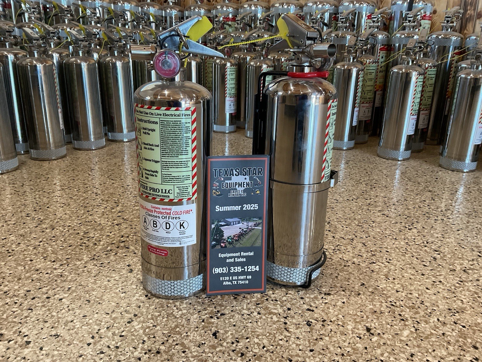 FIREPRO FIRE EXTINGUISHER Filled Stainless Steel EASILY REFILLABLE