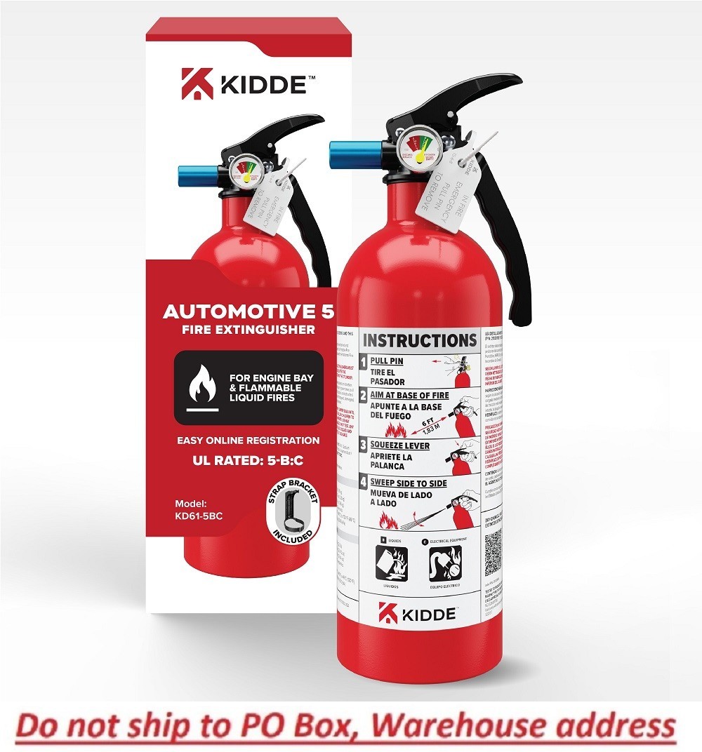 Vehicle Fire Extinguisher Single-Use Dry Chemical 5BC Rating with Strap Bracket