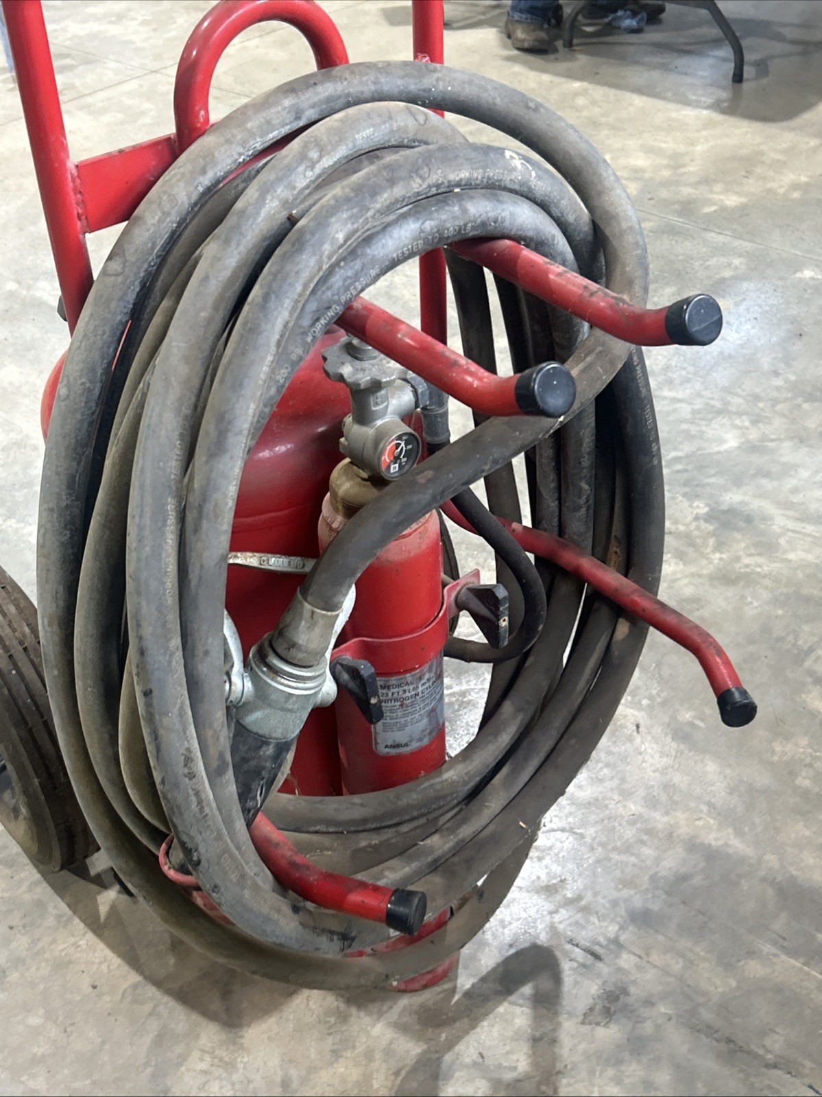 Ansul dry chemical fire extinguisher Model L-k-150D Class B,c Fires Wheeled Fire