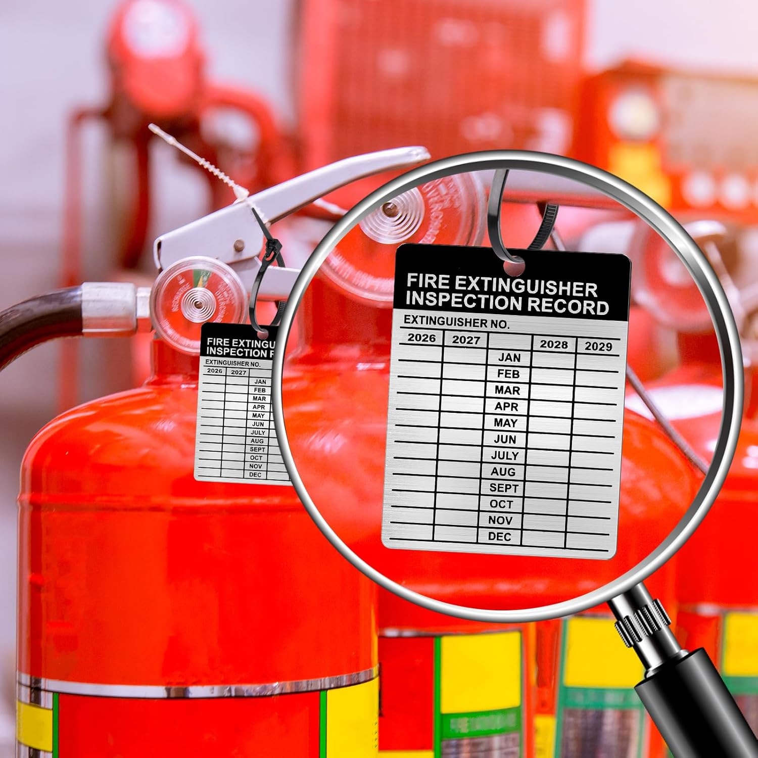 25 Sets Metal Inspection Tags Safety Inspection Tags Fire Extinguisher Inspectio