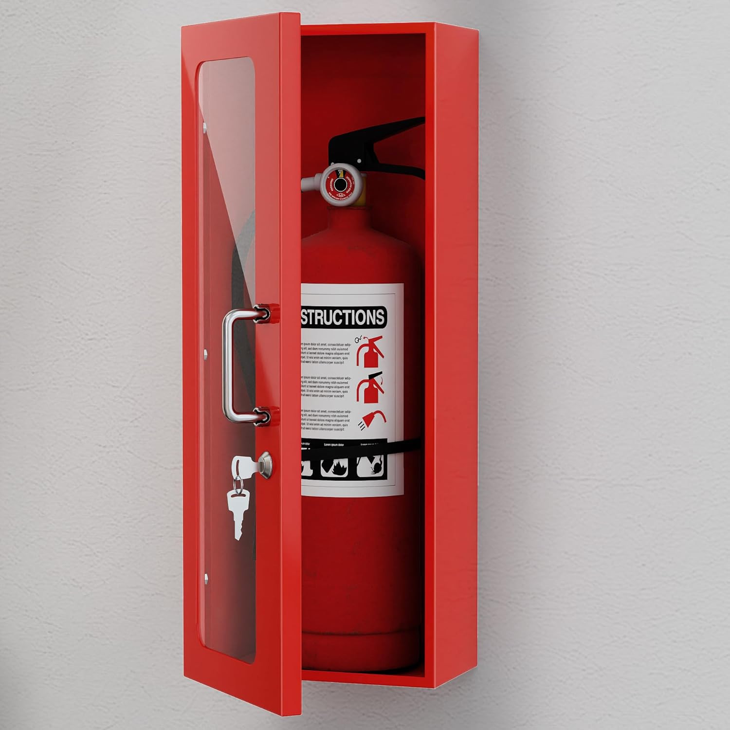 Wall Mount Fire Extinguisher Cabinet for 10LB Fire Extinguisher,24″ H X 9″ W X 6