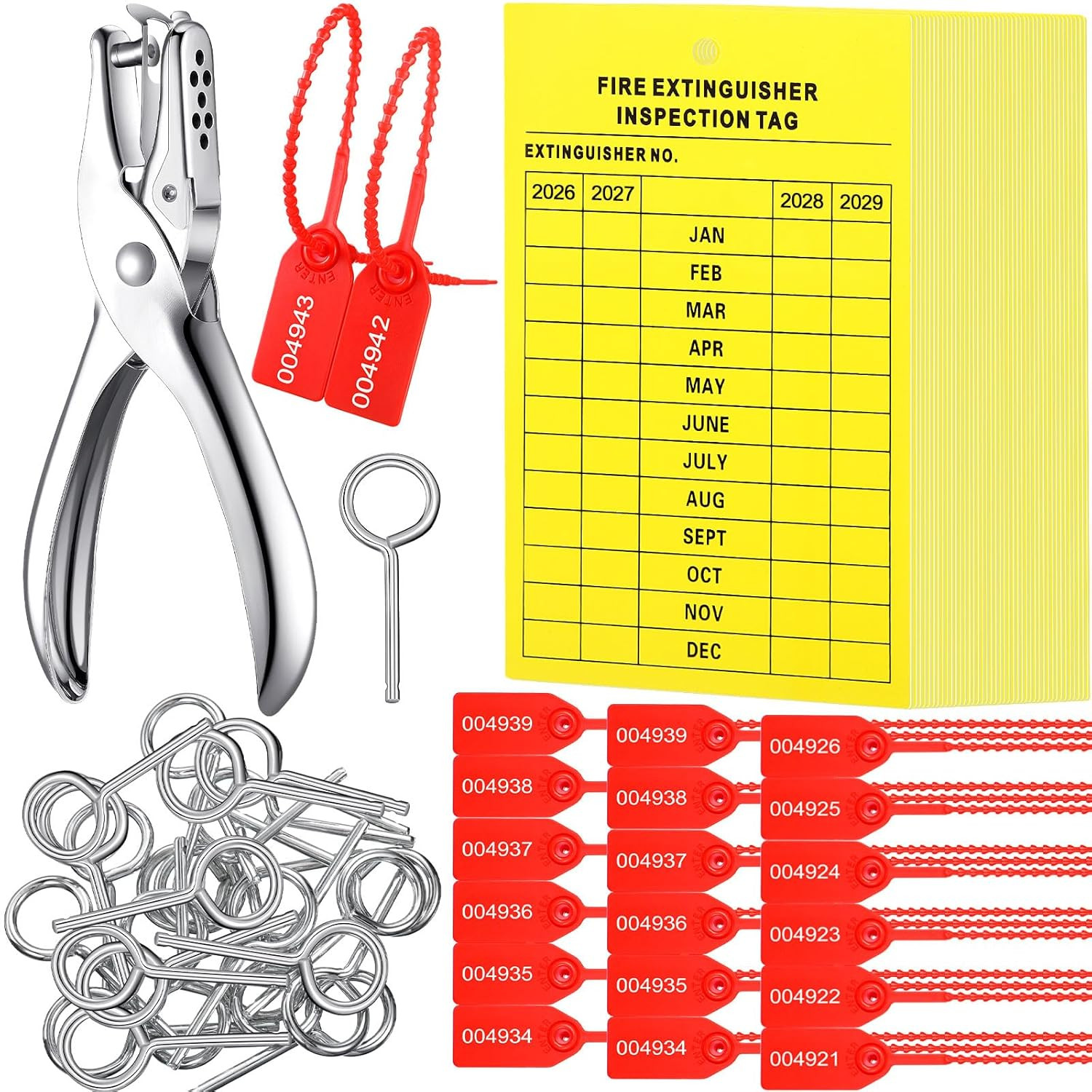 151 Pieces Fire Extinguisher Inspection Tags Set Including 2026-2029 Maintenance