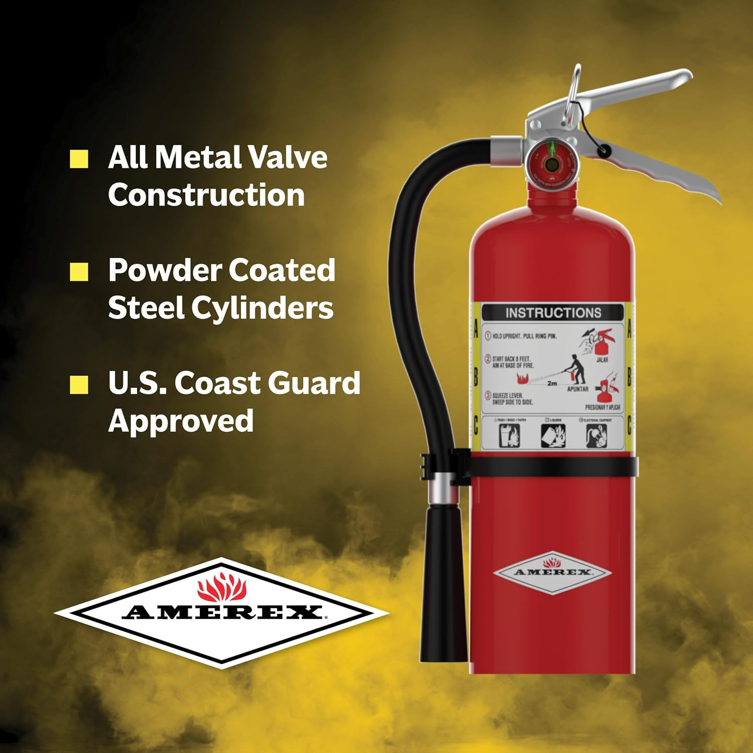 B500T 5 Lbs ABC Dry Chemical Fire Extinguisher with Wall Bracket