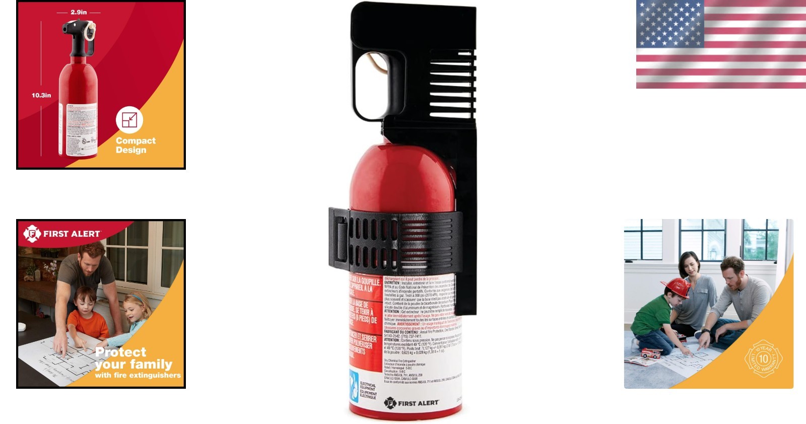 AUTO5 Car Fire Extinguisher 5-B:C Rated, Approved for Emergency Safety