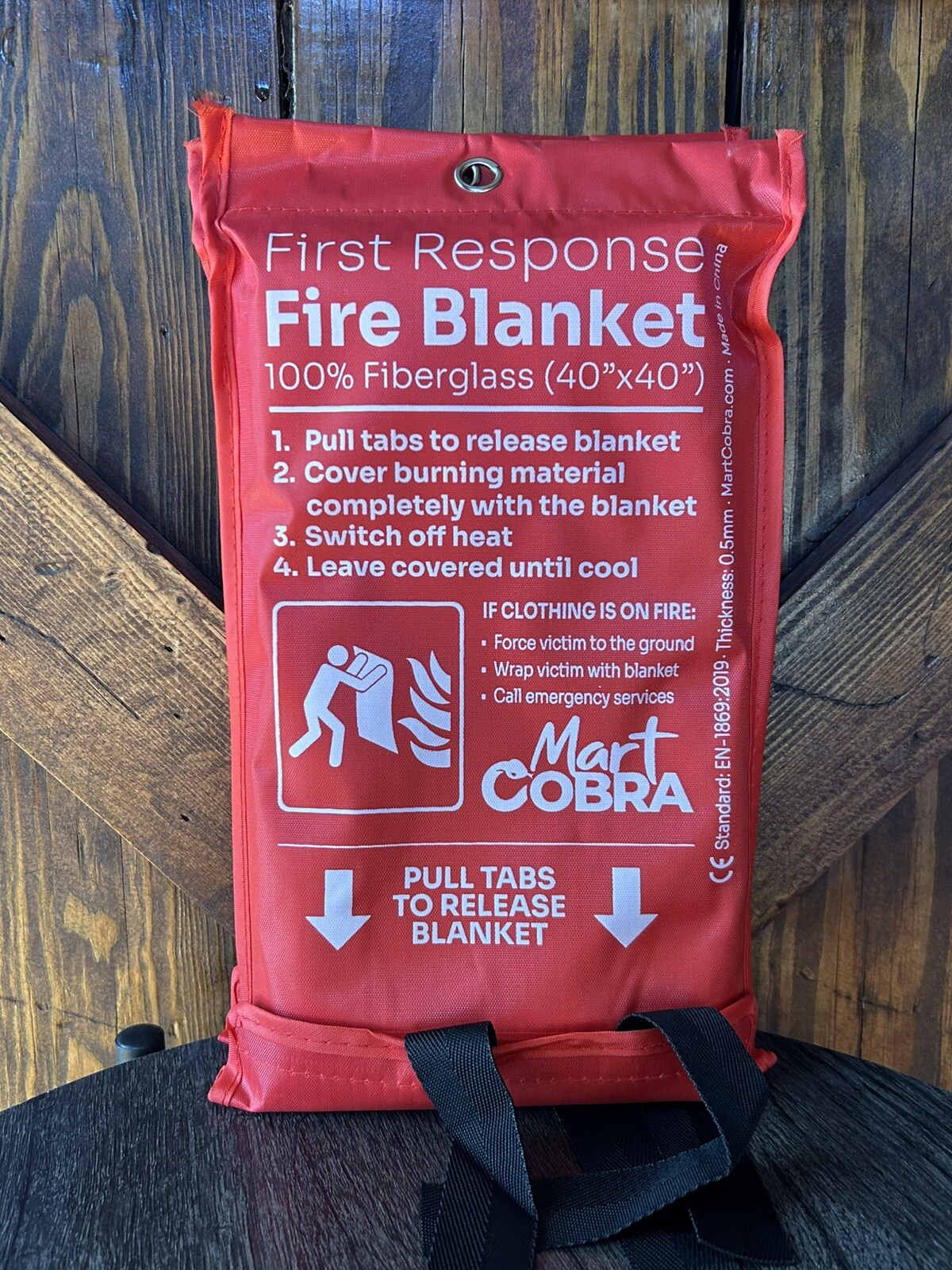 Lot of 2! Mart Cobra First Response Fire Blanket | 100% Fiberglass | 40″ x 40″