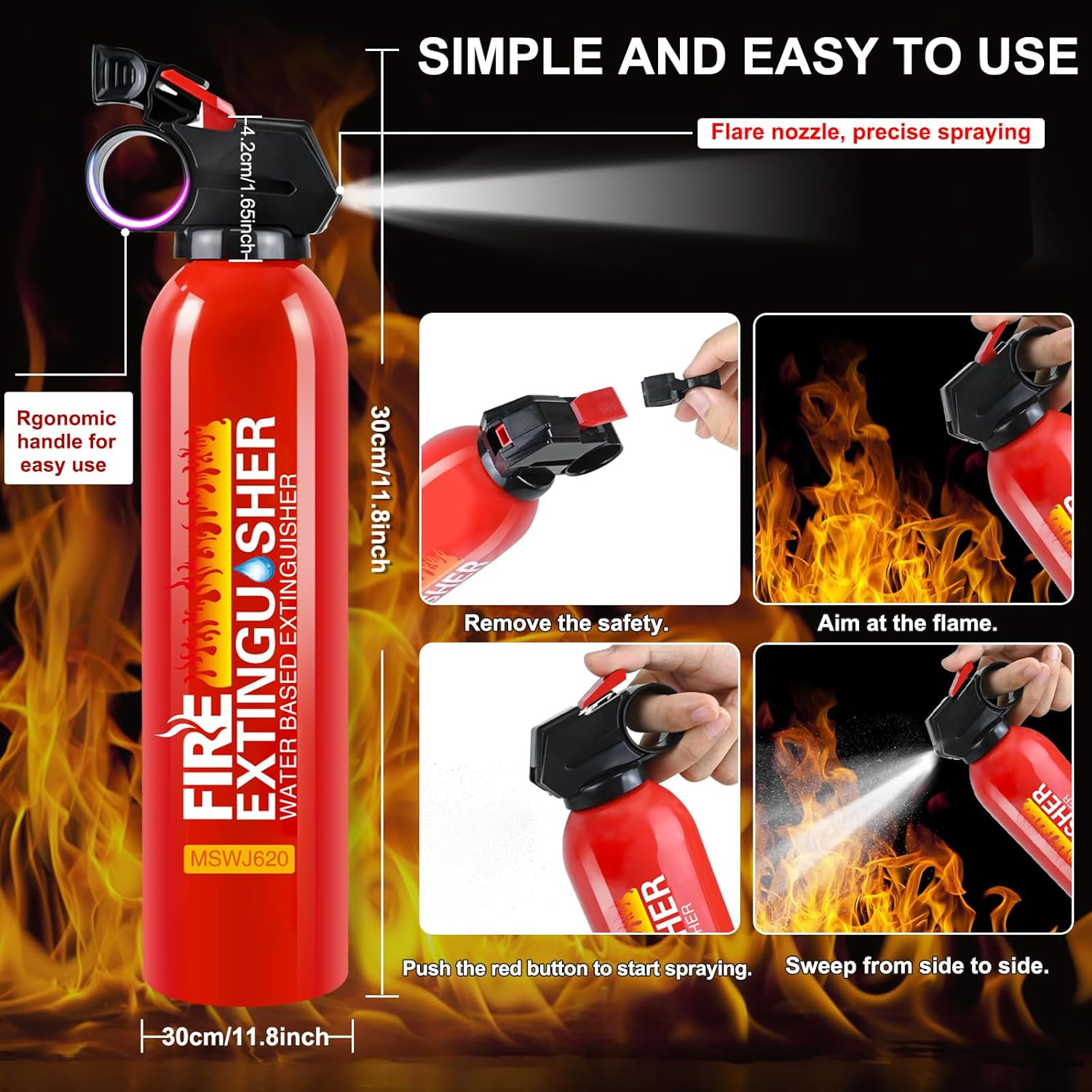 Fire Extinguisher for Boat – 3 Packs Fire Extinguisher for Home with Mount, 620M
