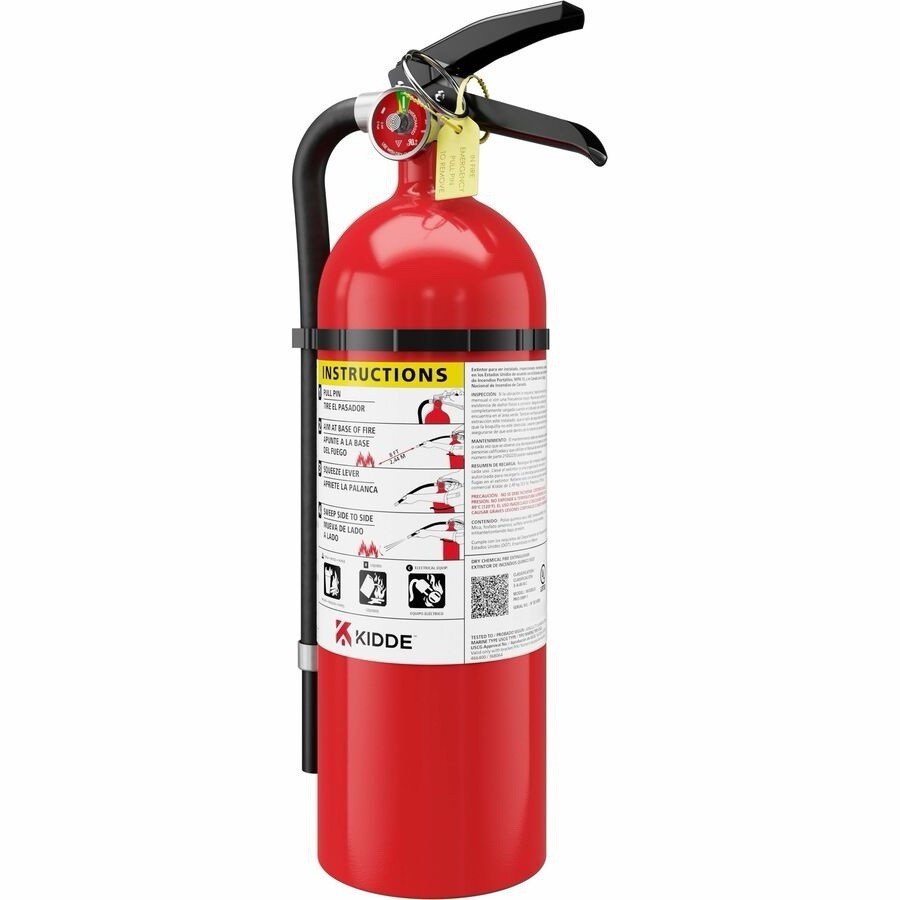 Kidde PRO-340 Rechargeable Fire Extinguisher – 5 lb ABC With Mounting Bracket