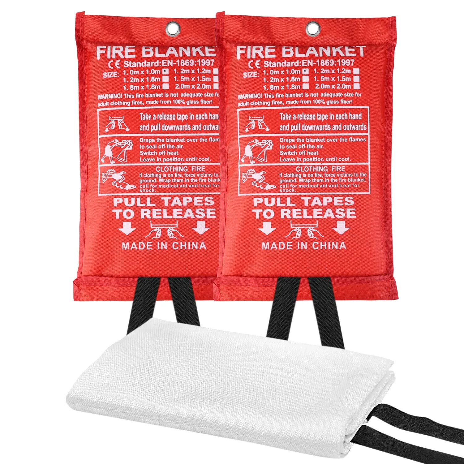 39”x39” Retardant Blankets Large Fire Blanket Fiberglass Prepared Emergency