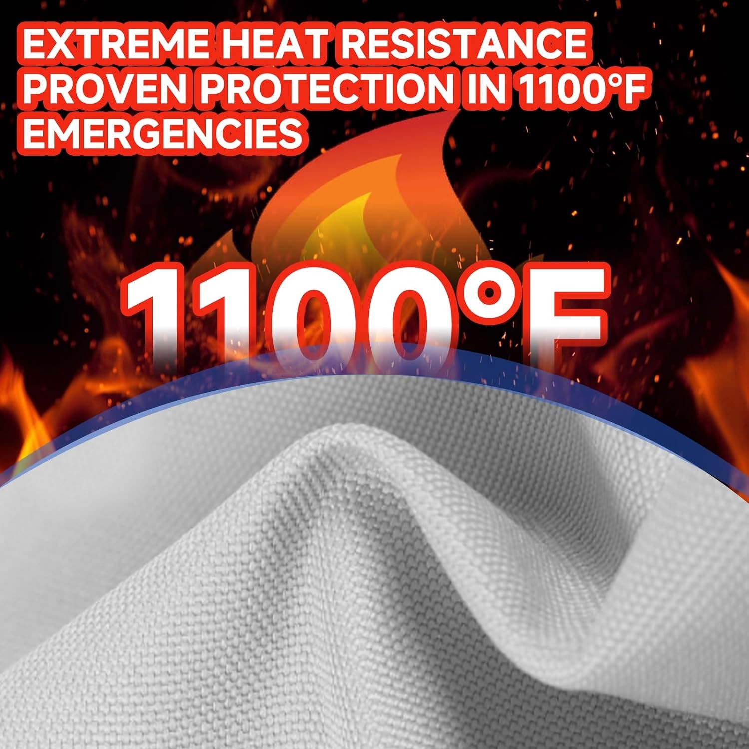24 Packs Fire Blanket – 39.37×39.37 Inches 1100℉ Heat Resistant Emergency Fire