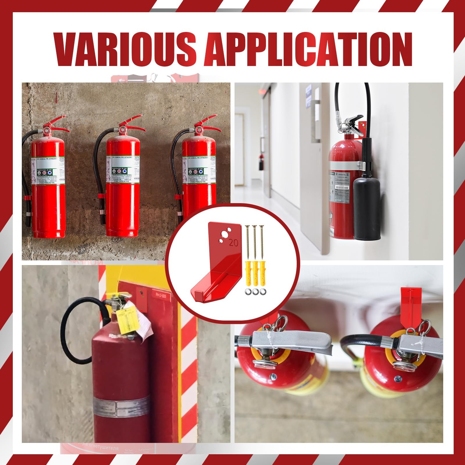 4 Pack Fire Extinguisher Mounts & Brackets, Fire Extinguisher Wall Hook Holde…