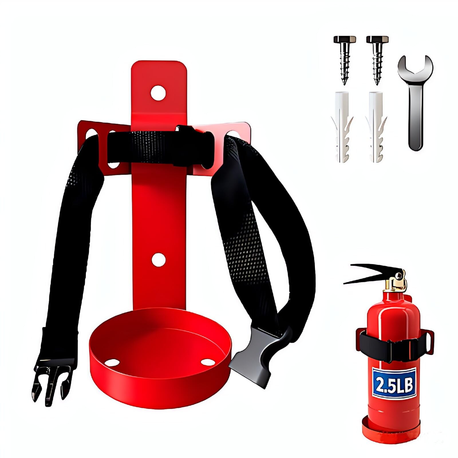 Fire Extinguisher Mount Bracket Wall Hook Holder Hanger for 2.5 LBS Home