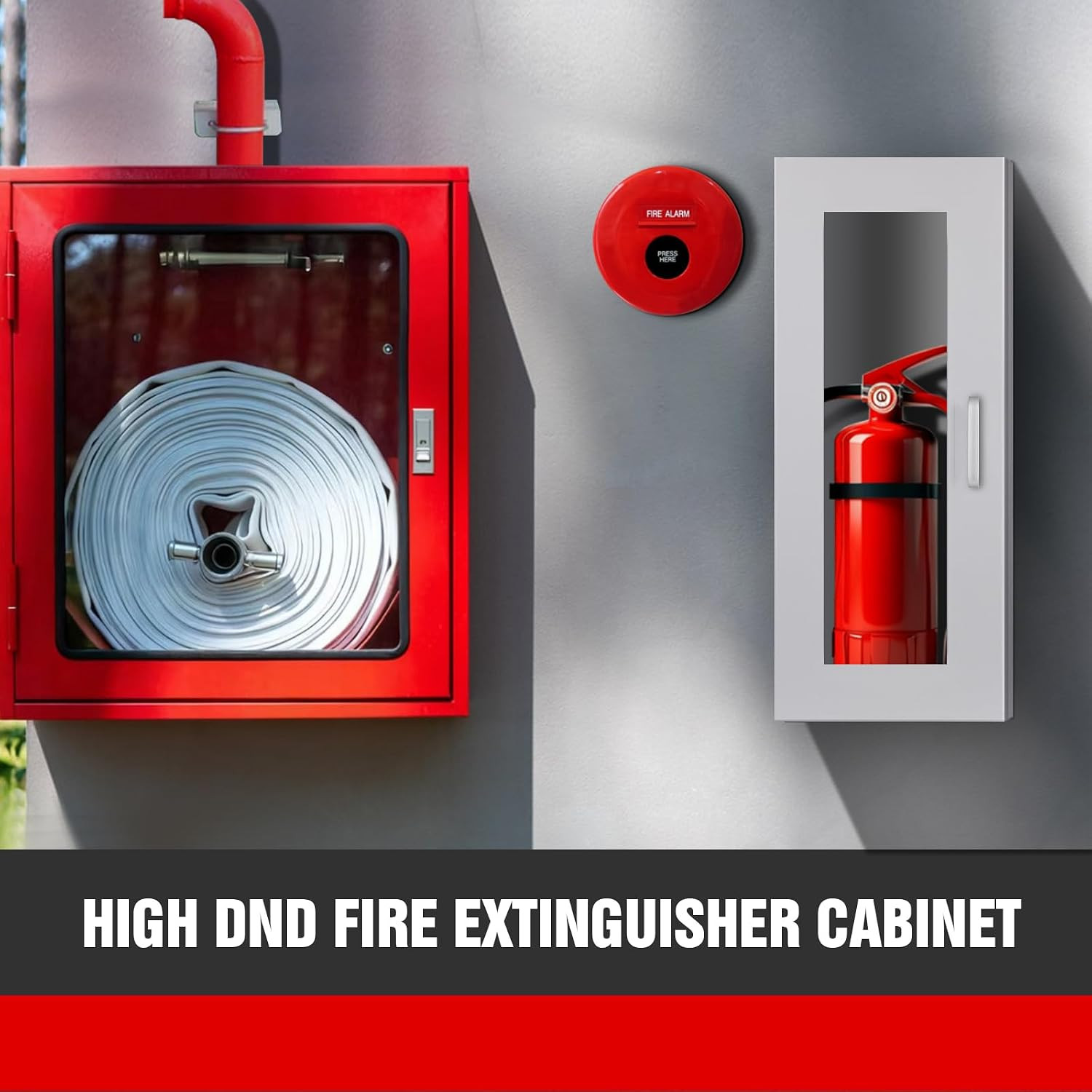 Fire Extinguisher Cabinet Wall with Magnetic Door & Handle for 5-12 Pounds Extin