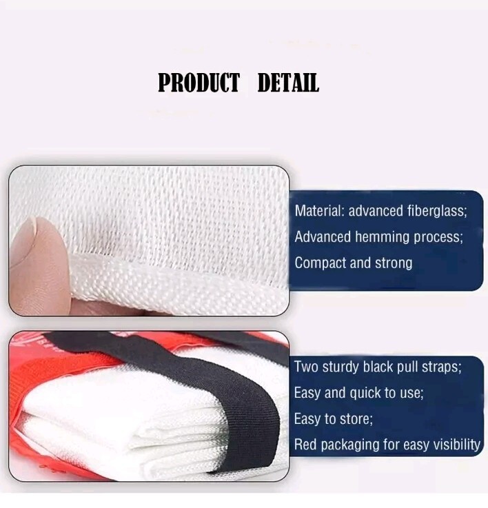 4 PACK FIRE BLANKET Fiberglass Hero Emergency Home Retardant Prepared 39”x39”