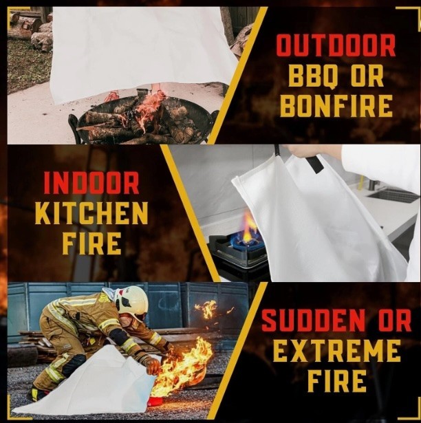 Mart Cobra Fire Blanket 40×40 Fiberglass Emergency Kitchen Home Safety EN-1869