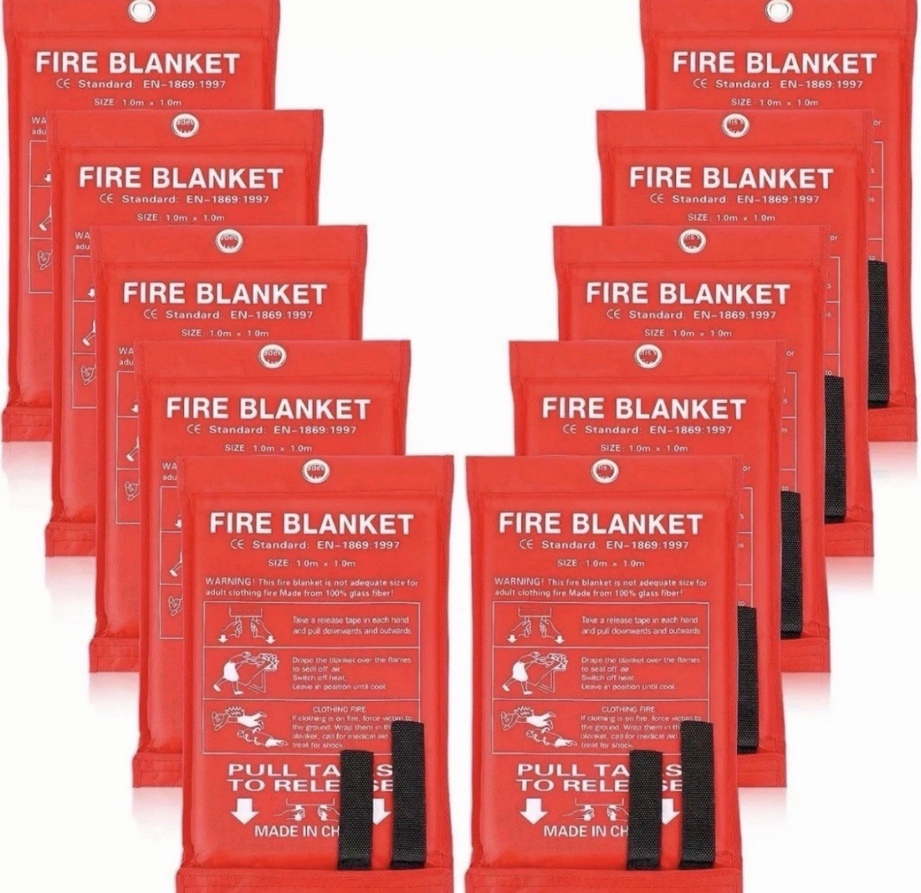200 PCS FIRE BLANKET Fiberglass Hero Emergency Home Retardant Prepared 39”x39”