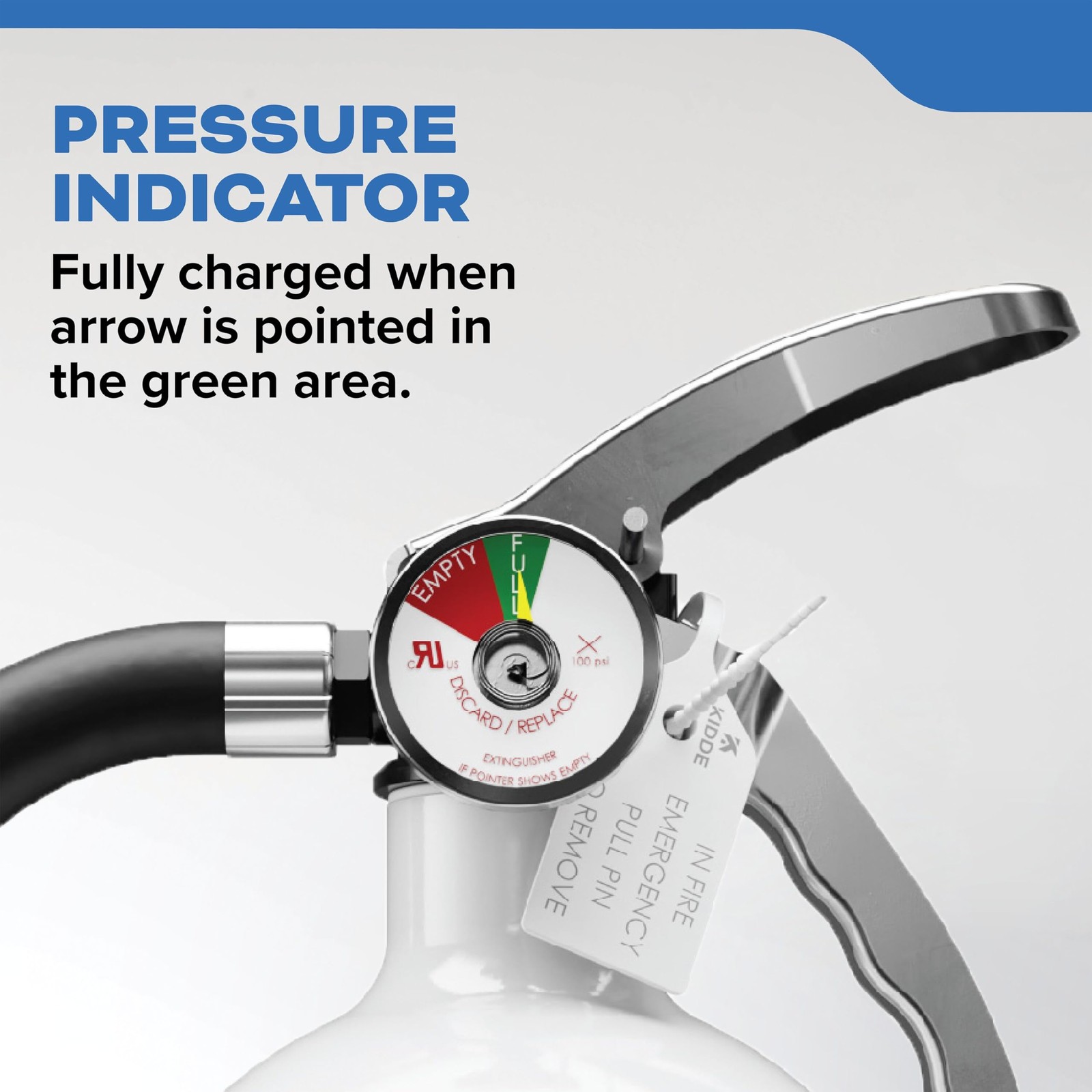 Kidde Marine Fire Extinguisher 2-A:10-B:C Single Use Boat Safety Home White
