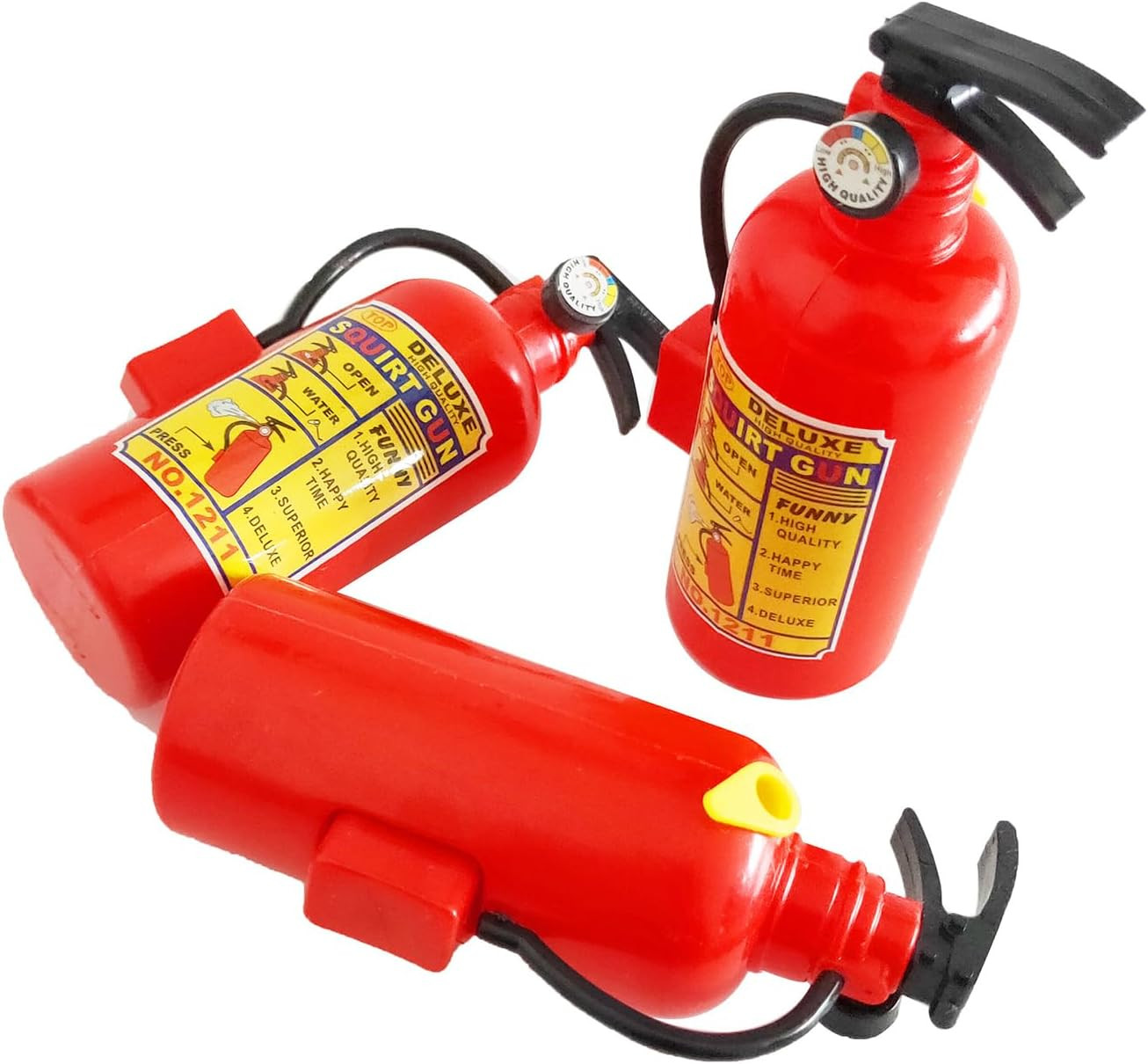 3Pcs Realistic Fire Extinguisher Toys, 4 Inches Refillable Firefighter Water Squ