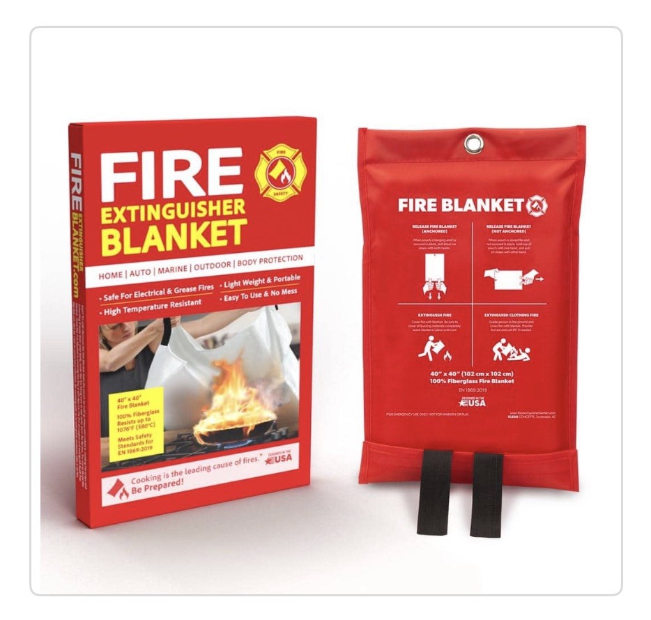 Klear Concepts 40″ X 40″ Fire Extinguisher Blanket Fire Suppression, 2PACK