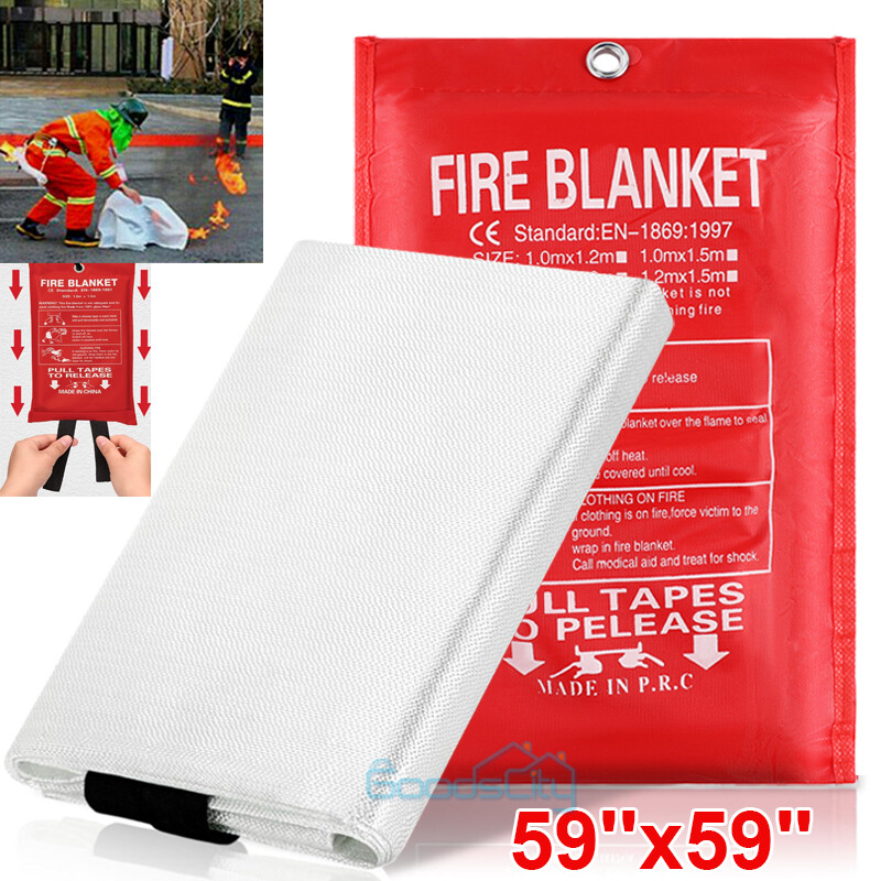 XX-Large 59”x59” Prepared FIRE BLANKET Fiberglass Emergency Home Retardant USA
