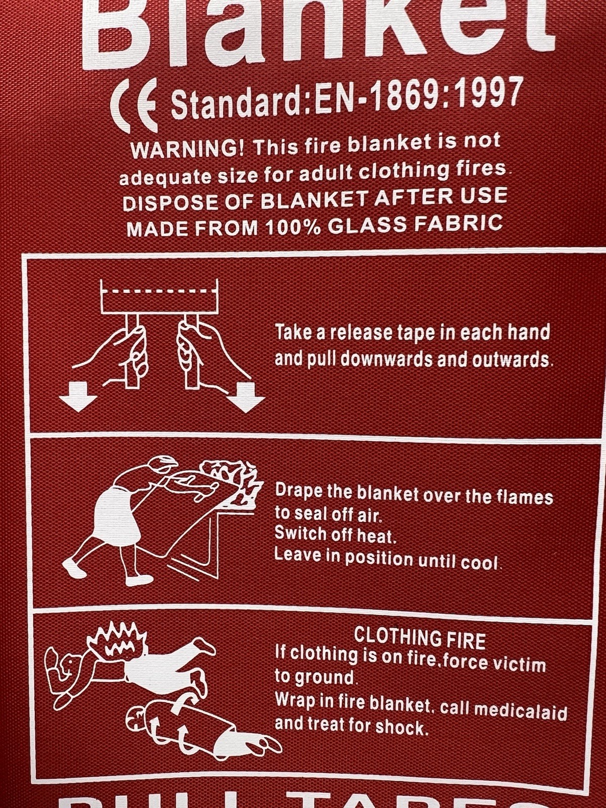 3 pack. p1m² Emergency Fire Blanket Quick Release In Case For Home Office Car.