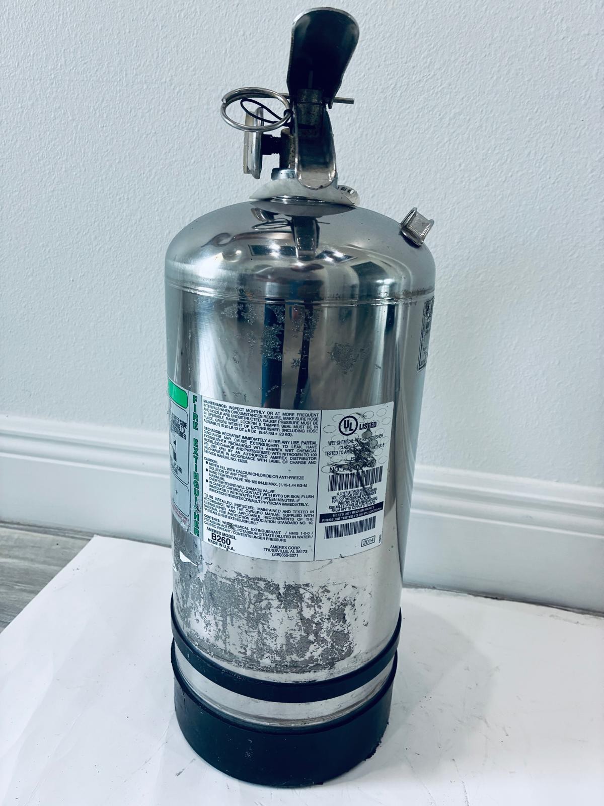 Amerex B260, 6 Liter Wet Chemical Class A K Fire Extinguisher Kitchen Restaurant