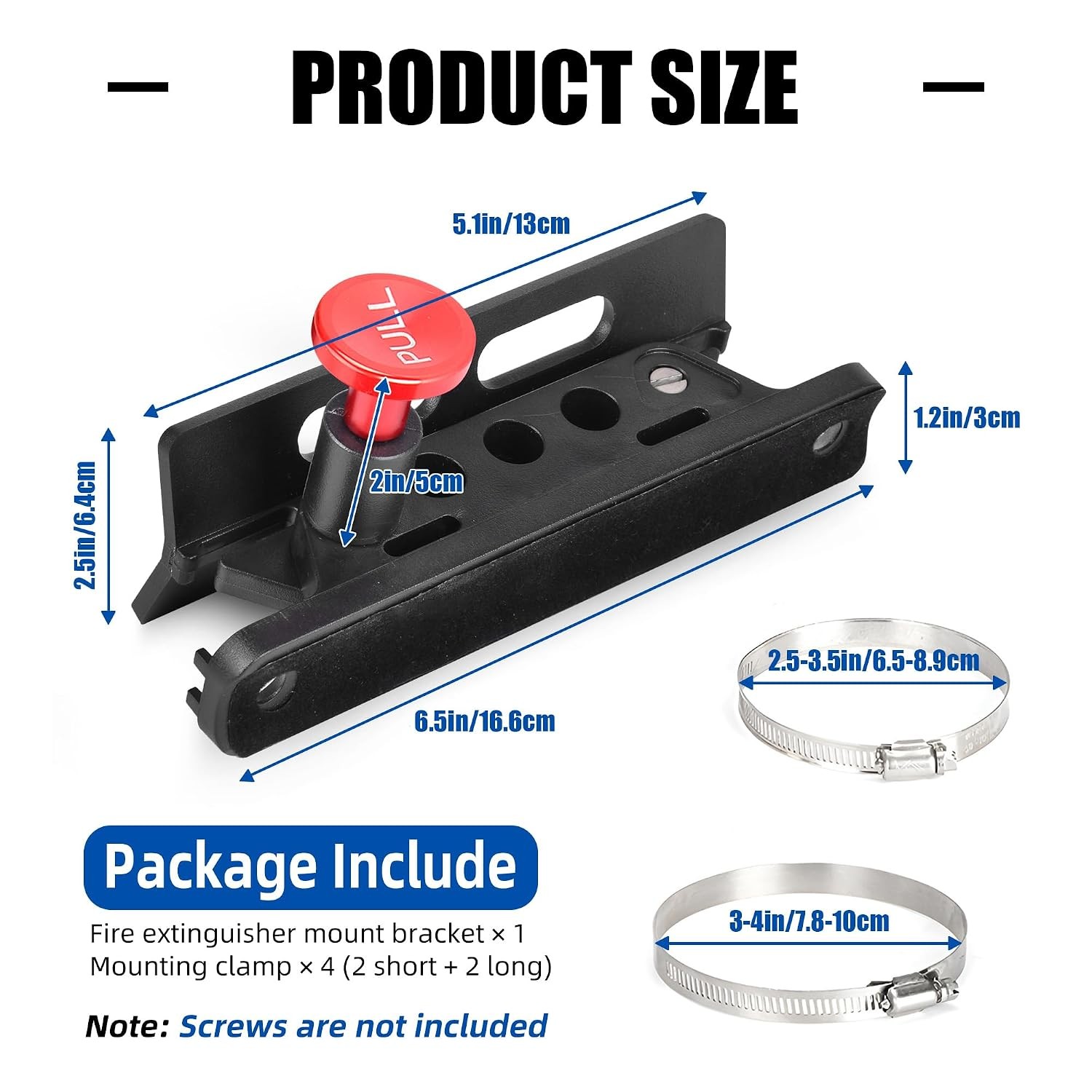 Aluminum Fire Extinguisher Mount Bracket Kit Adjustable Quick Release Roll Bar F
