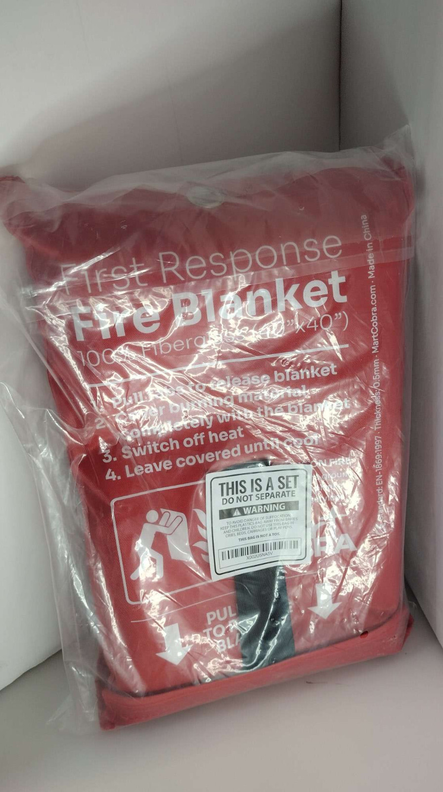 Lot 2 pcs New First Response Fire Blanket Fire Protection. 40”X40” New