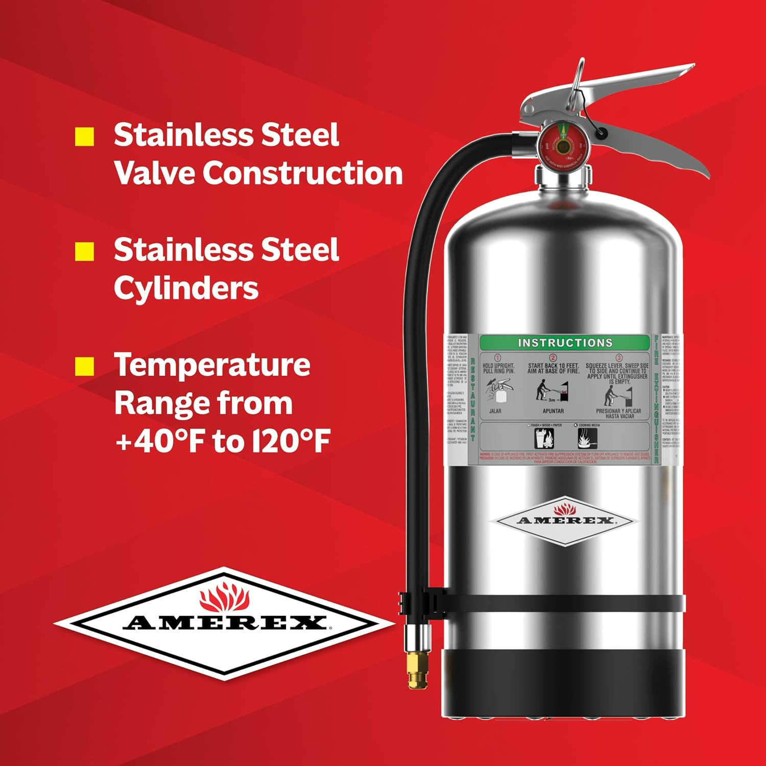 C260 Class K Fire Extinguisher for Kitchen Use