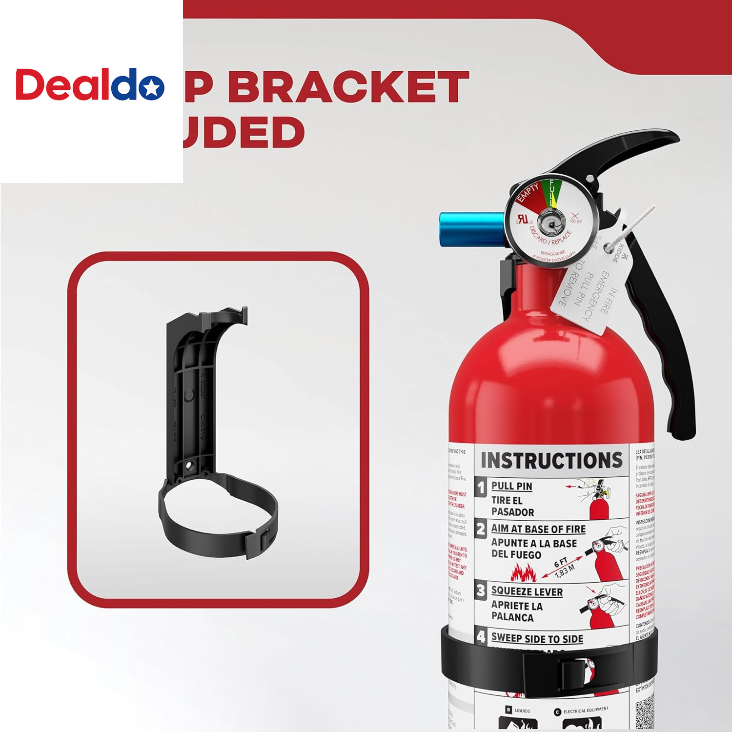 Basic Fire Extinguisher for Home, Office, Residential, Single-Use, 5BC