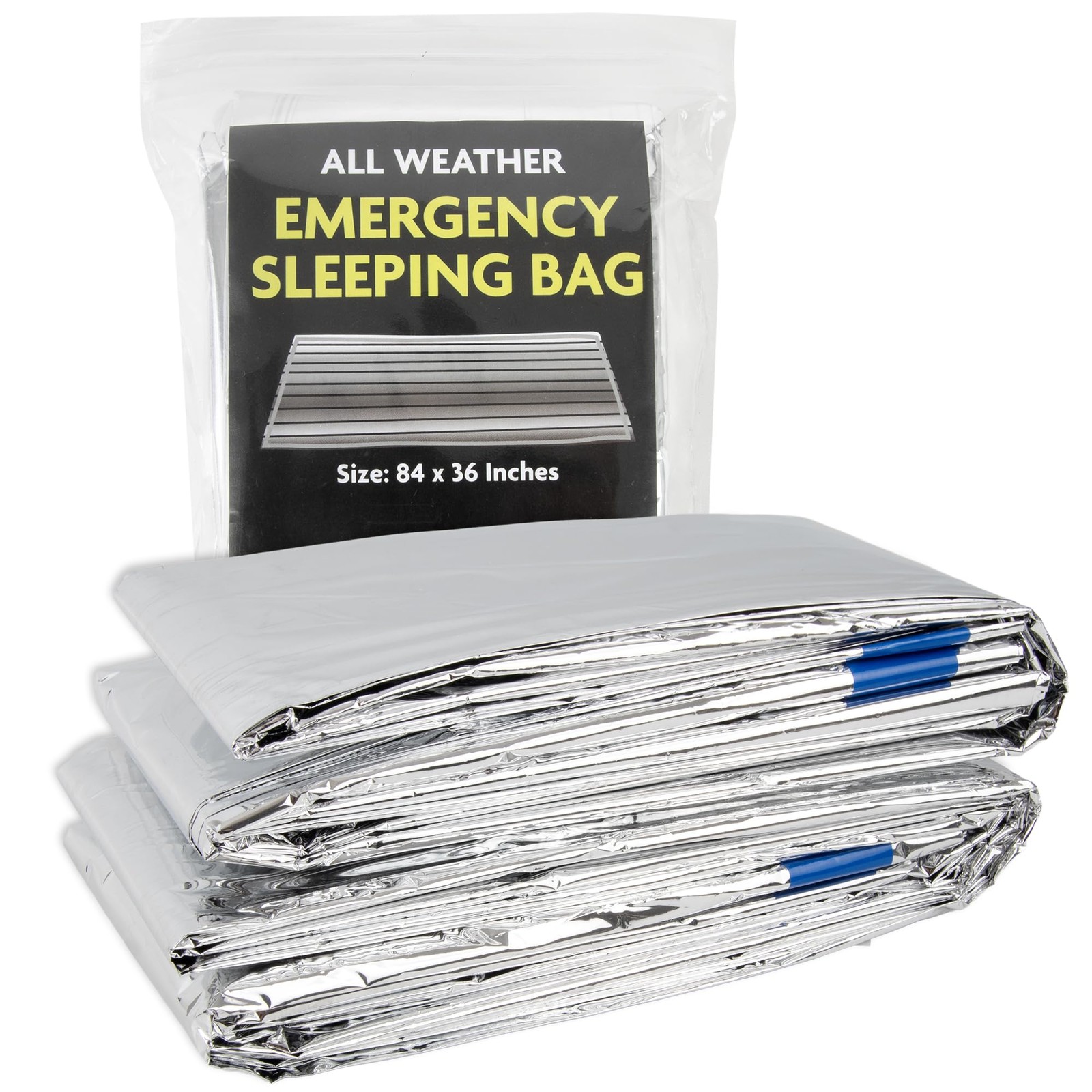 Mylar Emergency Thermal Blanket Sleeping Bag for Survival (2 Pack), Thick Reu…