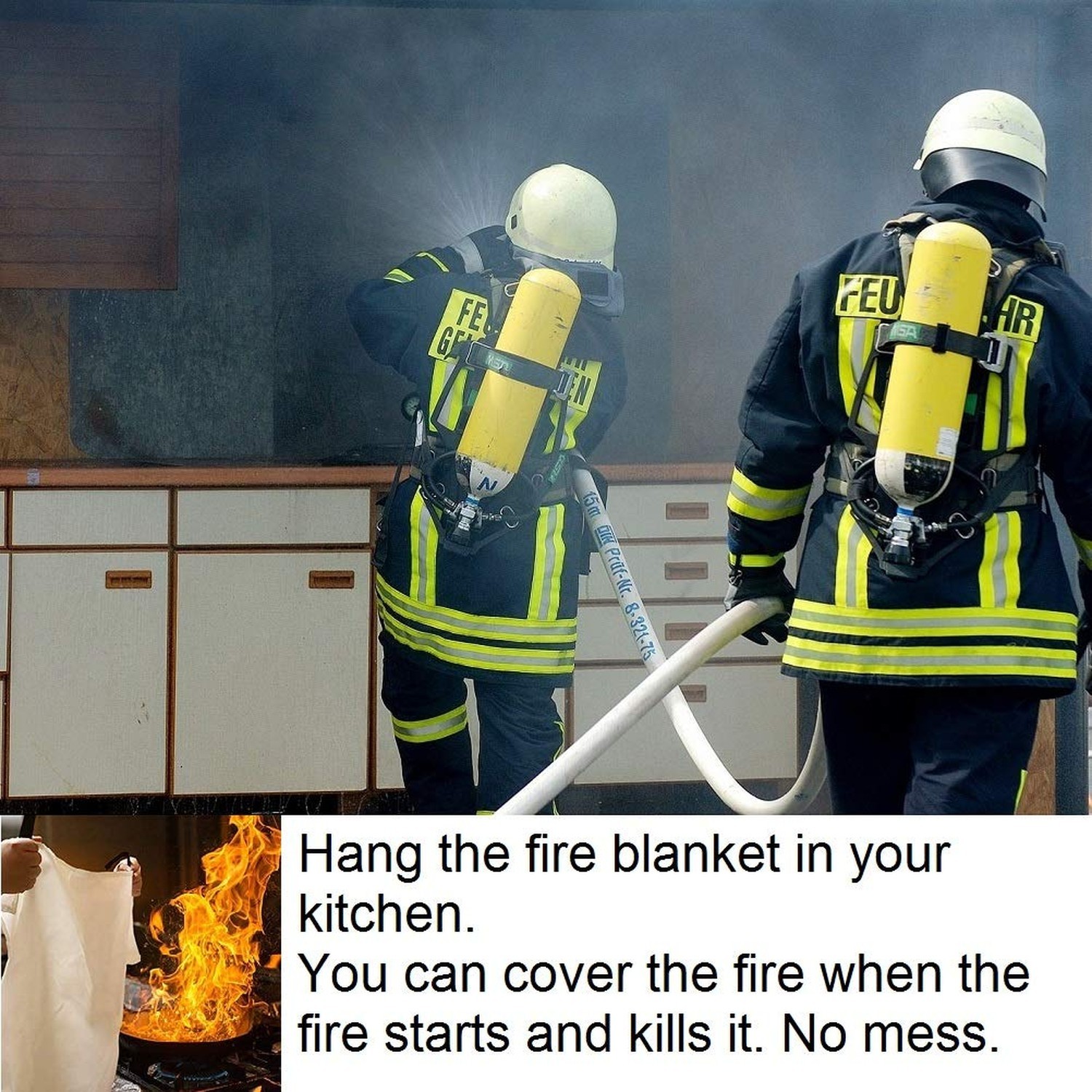Fire Blanket For Home XL – 59 x 59 Fire Blankets Emergency For People Fire Re…